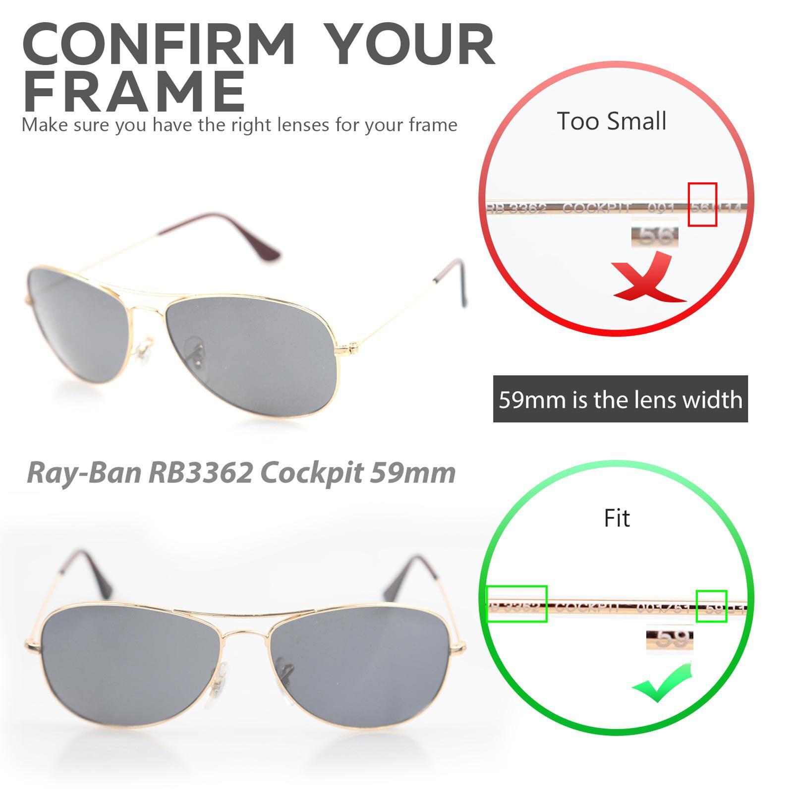 Walleva Fire Red Polarized Replacement Lenses For Ray-Ban RB3362 Cockpit 59mm