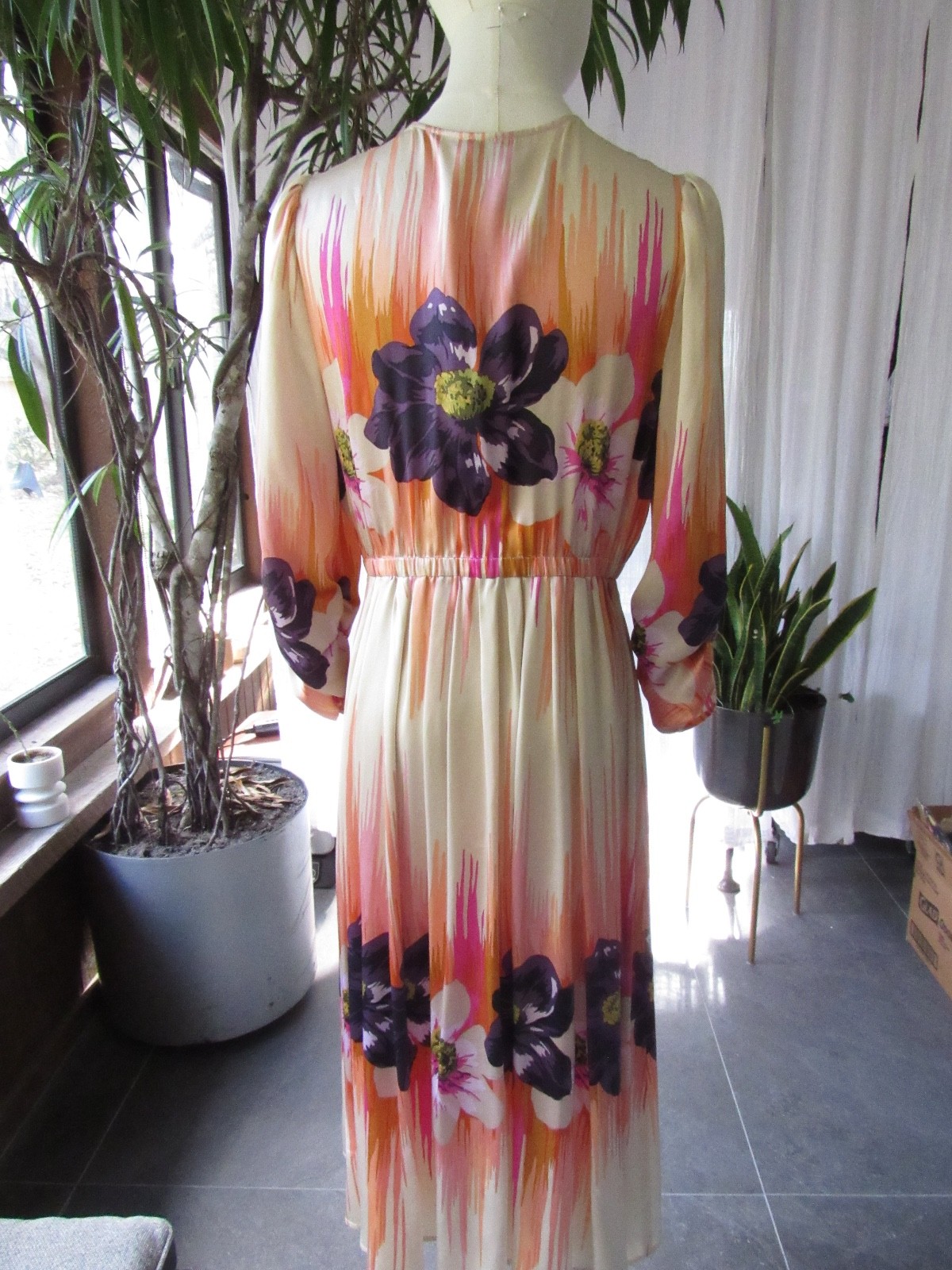 $240 Anthropology Plenty tracy reese Silk DRESS sequins Floral Party Holiday Vtg