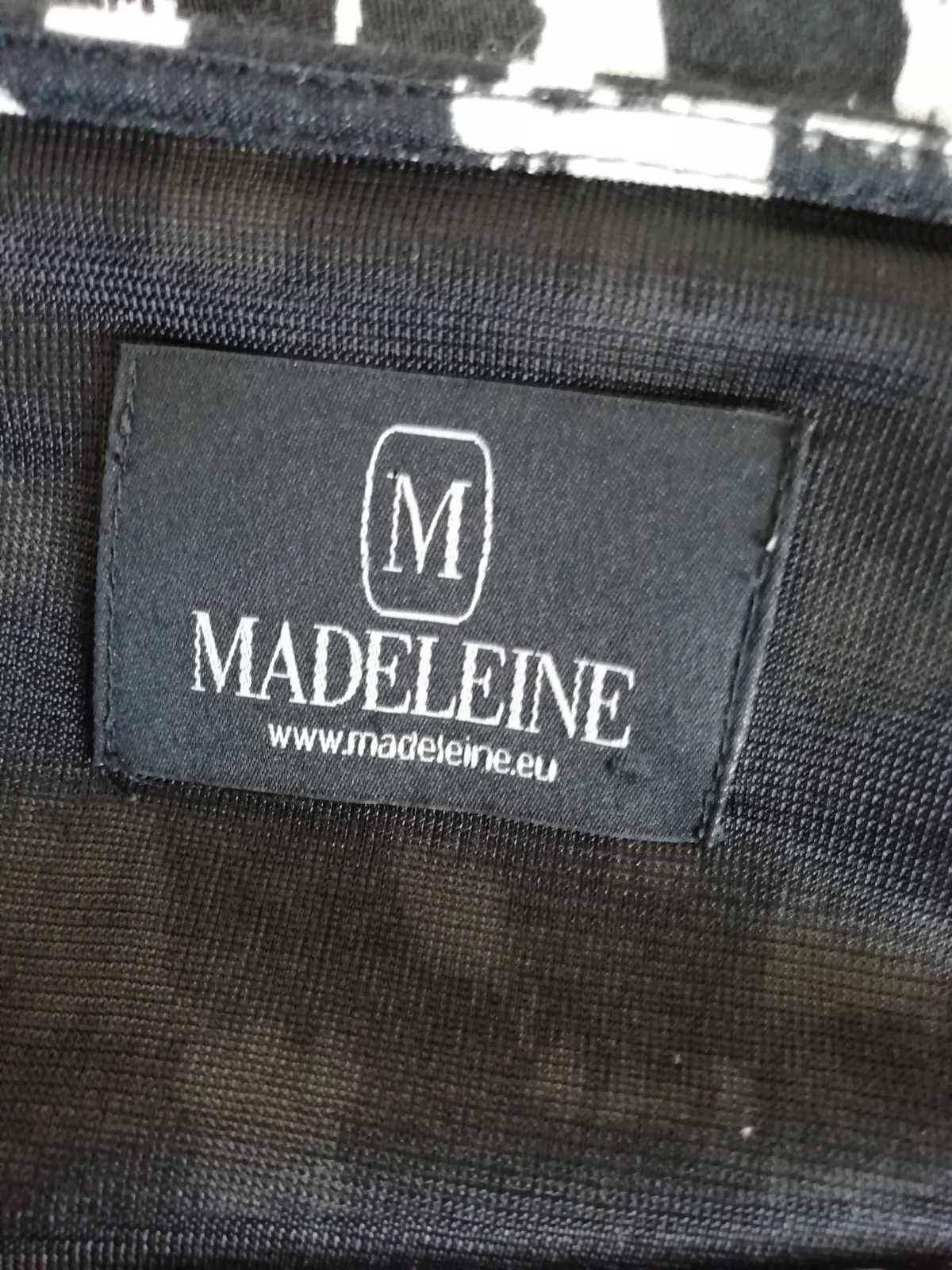 Madeleine 20 UK Dress Silk Cotton Blend Black White Soft Stretchy Linen Ruched