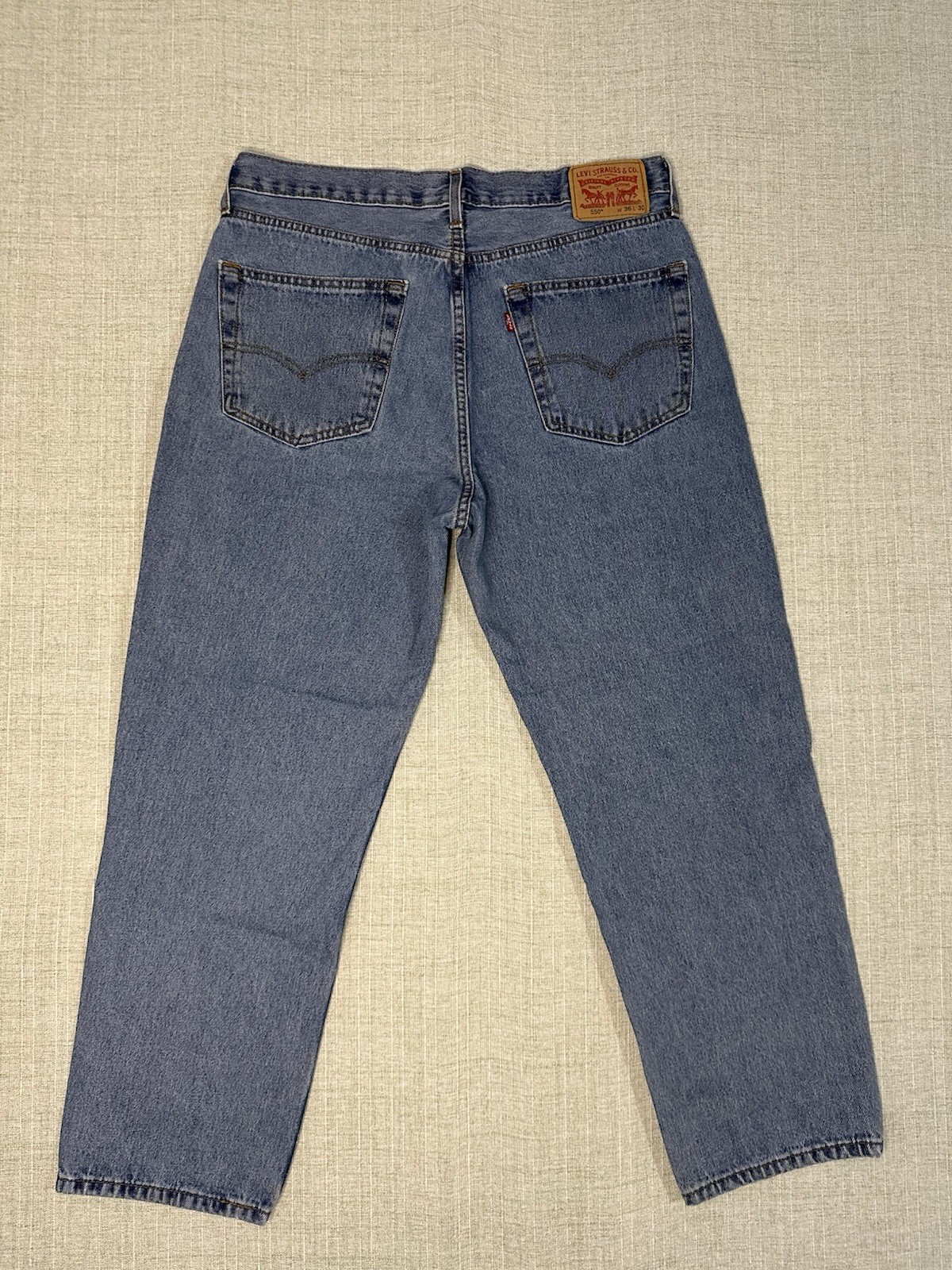 Levi’s 550 Relaxed Fit Medium Blue 100% Cotton Denim Jeans Men’s 36X30