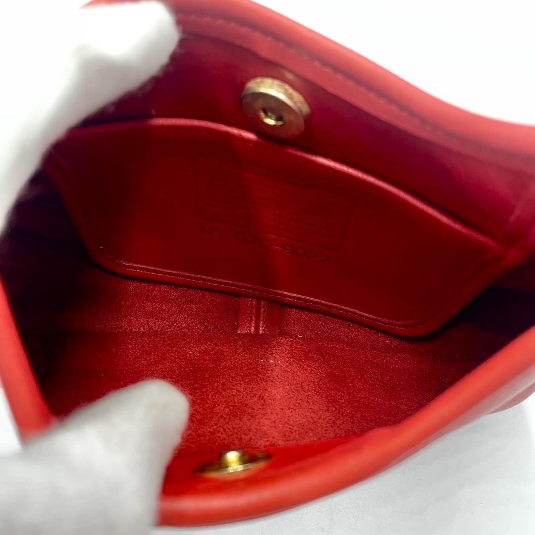 beautiful Coach Ergo Handbag One Shoulder Red Leather 9027