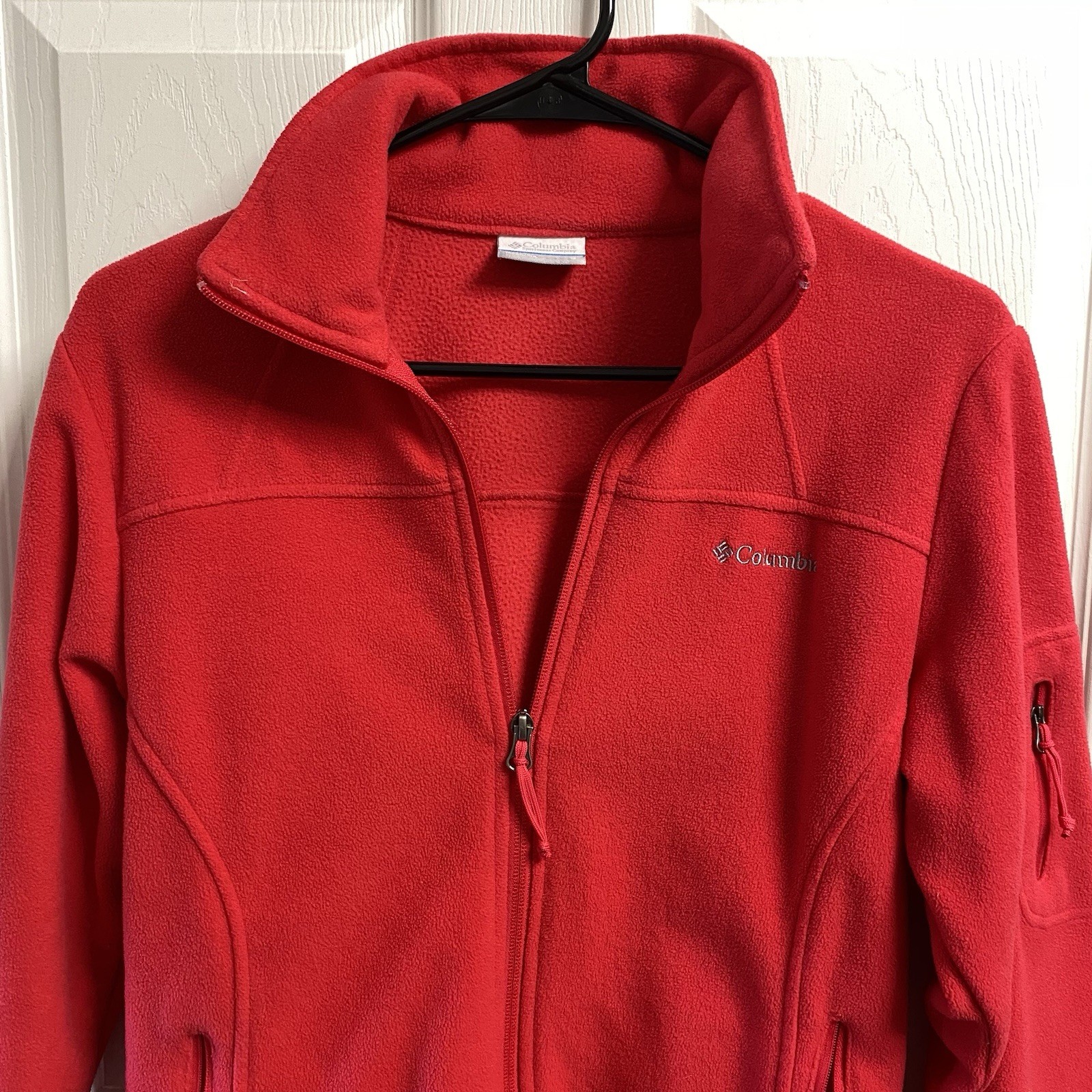 Columbia Fast Trek II Women’s Full Zip Fleece Sweater Jacket Light Red Sz.S EUC