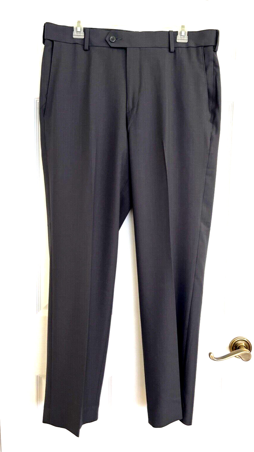 EUC Stafford Polyester/Worsted Wool Men’s Pants-Dress or Casual 34×29 Navy Blue