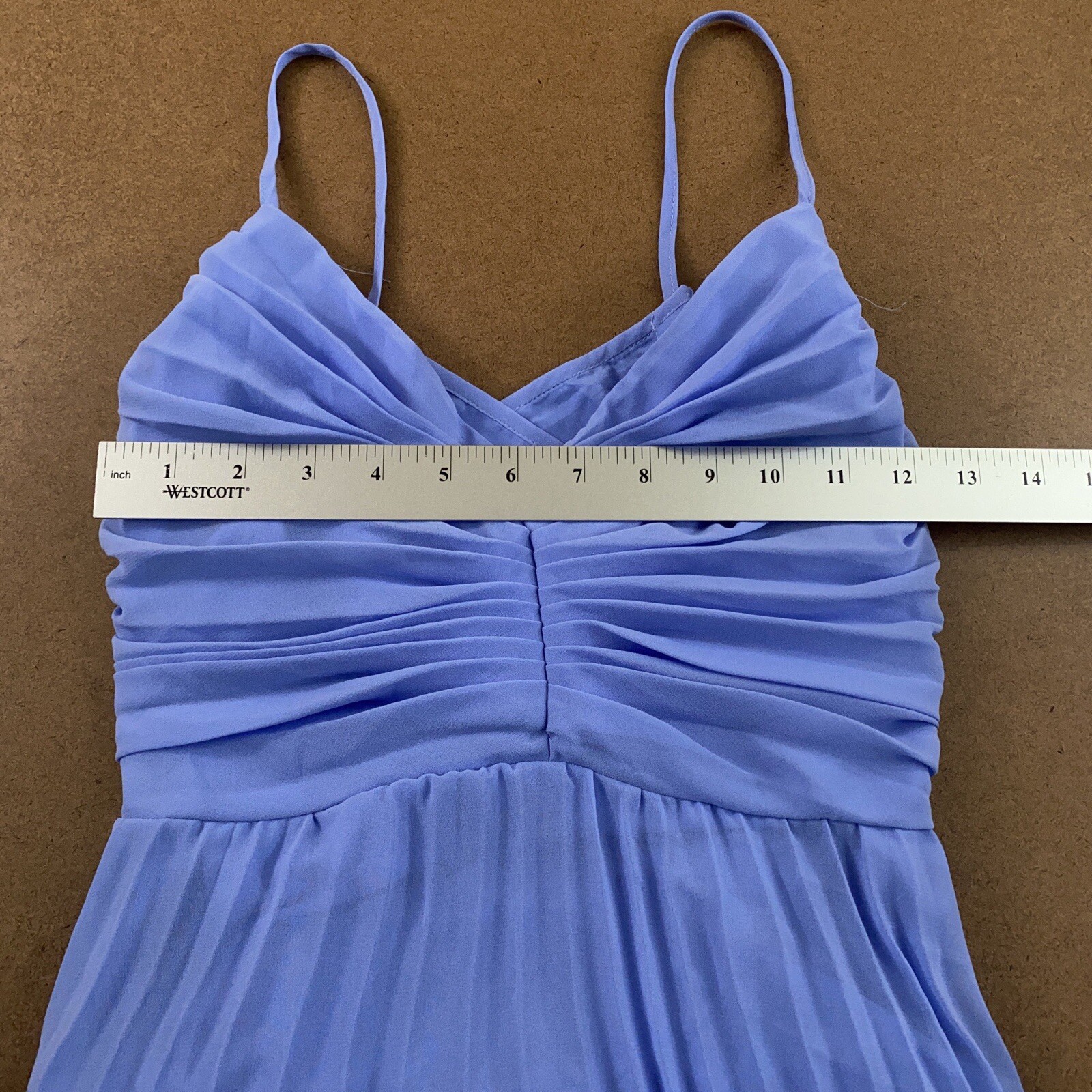 ASOS Design Womens Size 12 Light Blue Pleated Strappy Open Back Midi Dress NWT