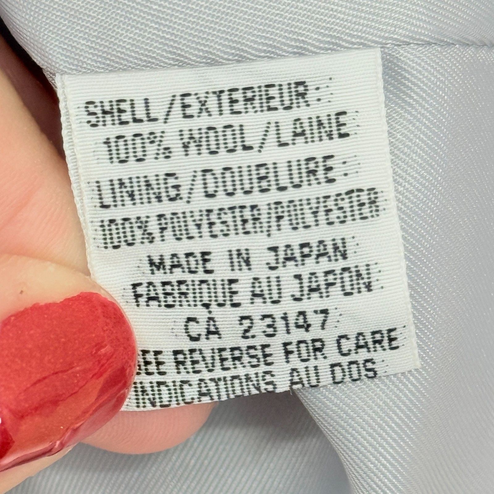 Talbots Wool Safari Utility Jacket Blazer Size 14 Light Blue Japan Vtg Career