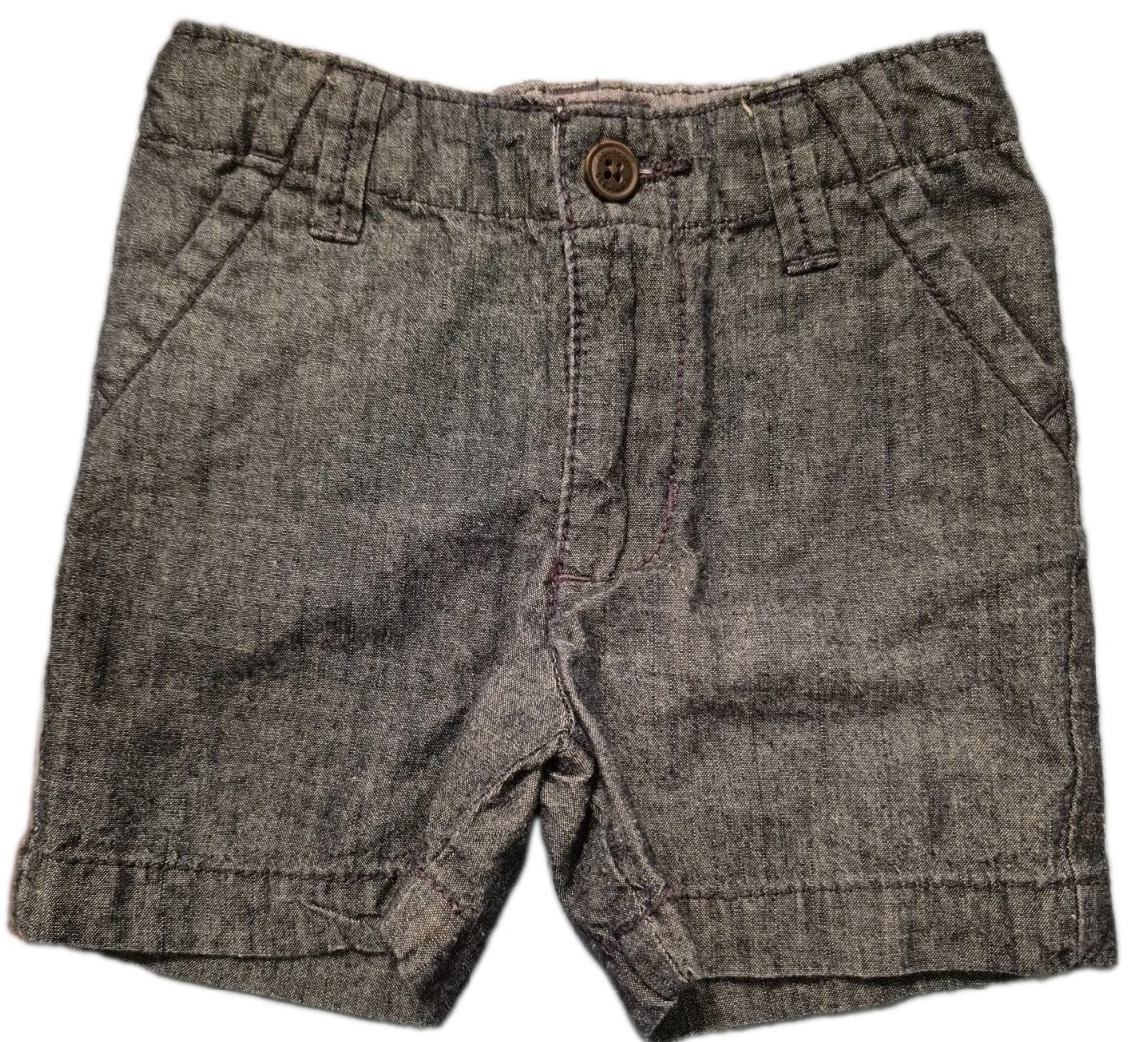 OshKosh B’gosh Blue Chambray Cotton Chino Shorts 12M Button Pockets
