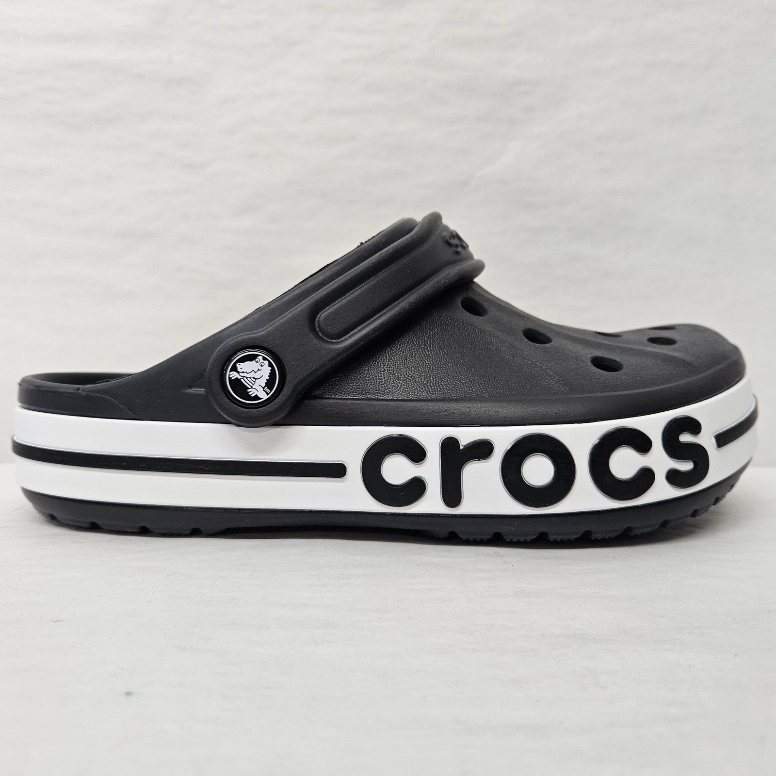 Crocs Bayaband Clogs Slip On Comfort Shoes 205089-066 Black White Women’s Size 6