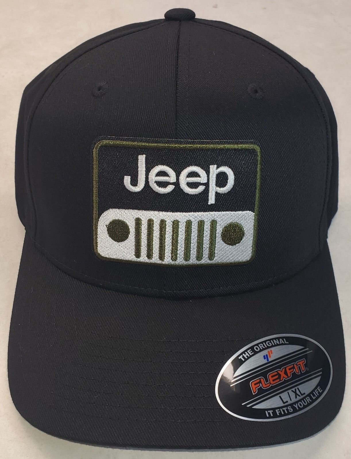JEEP Patch on Flexfit 6277 Hat / Black – L/XL 7 1/8″ – 7 5/8″