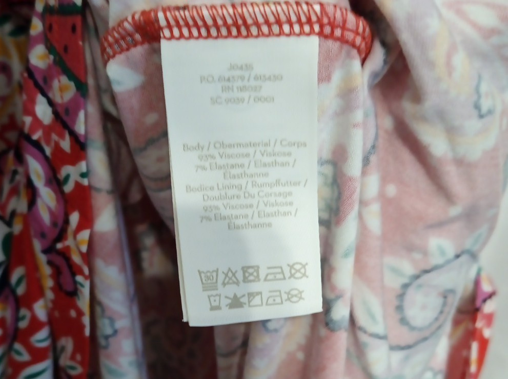 BODEN Lilah Multi Way Strapless Dress Women 6P Petite Red Paisley Halter