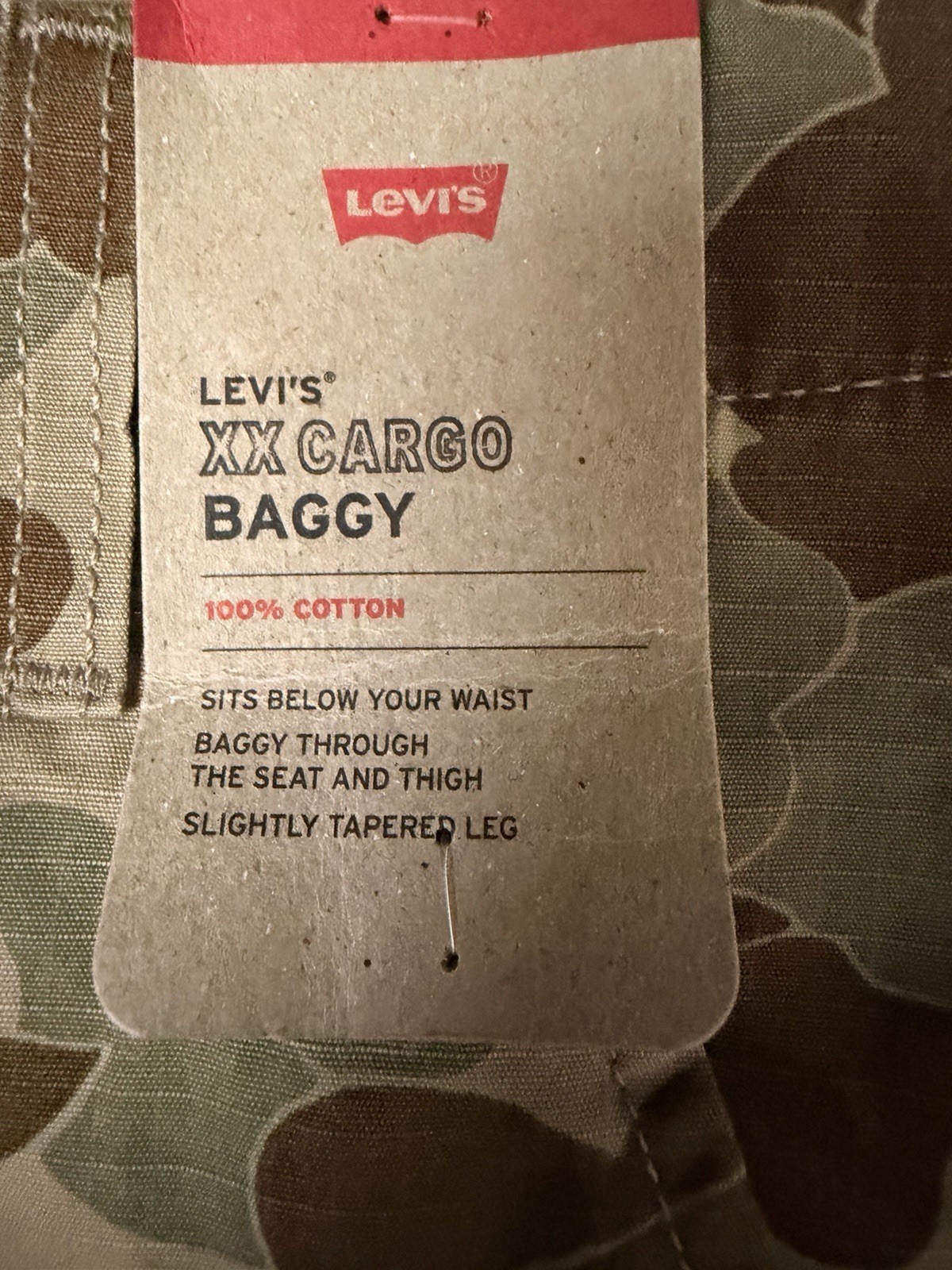 Levi’s Men’s XX Cargo Baggy Camo Cotton Pants 32x 30 Cargo Pockets NWT