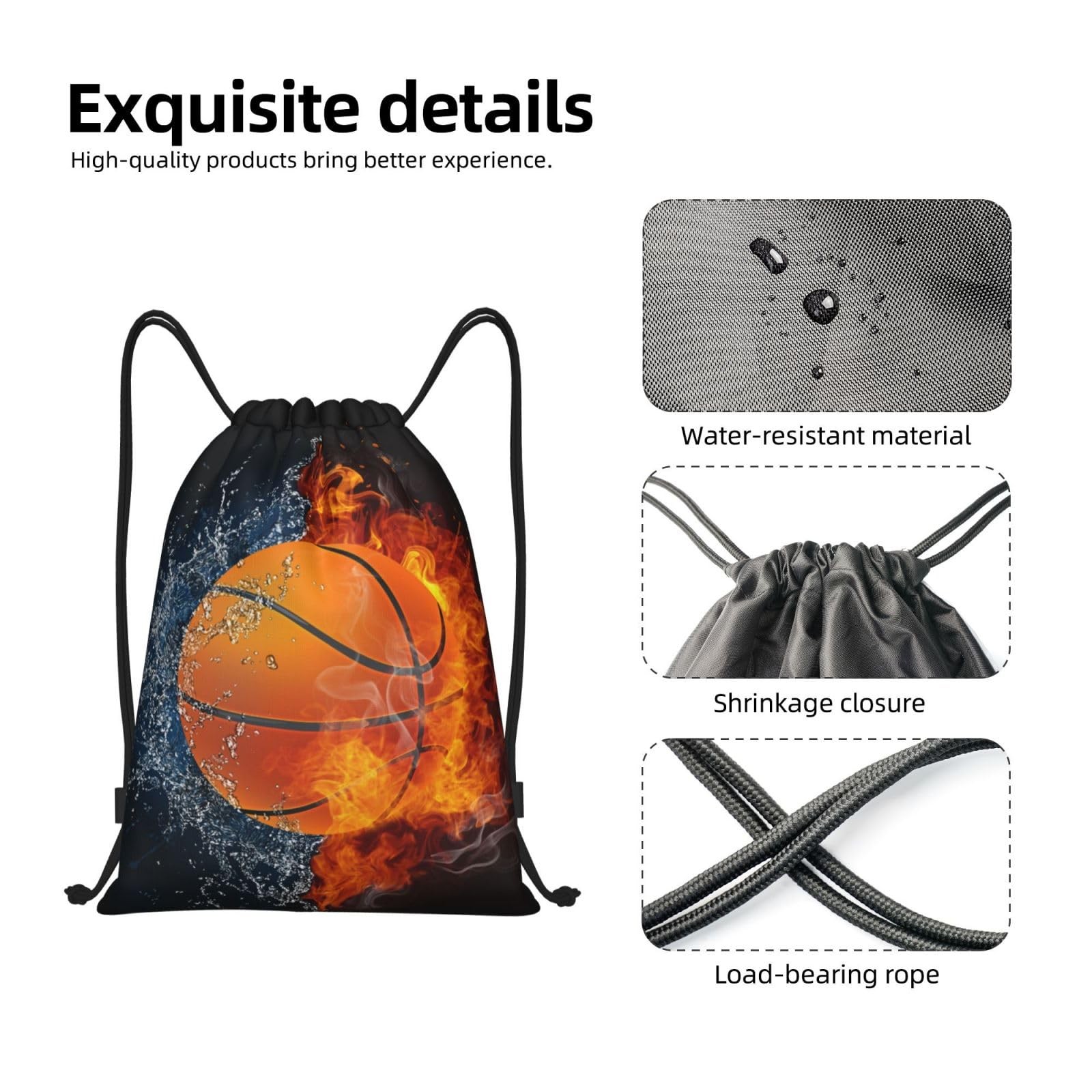Basketball Drawstring Bags for Kids Boys Girls, Sports-Themed Drawstring Back…