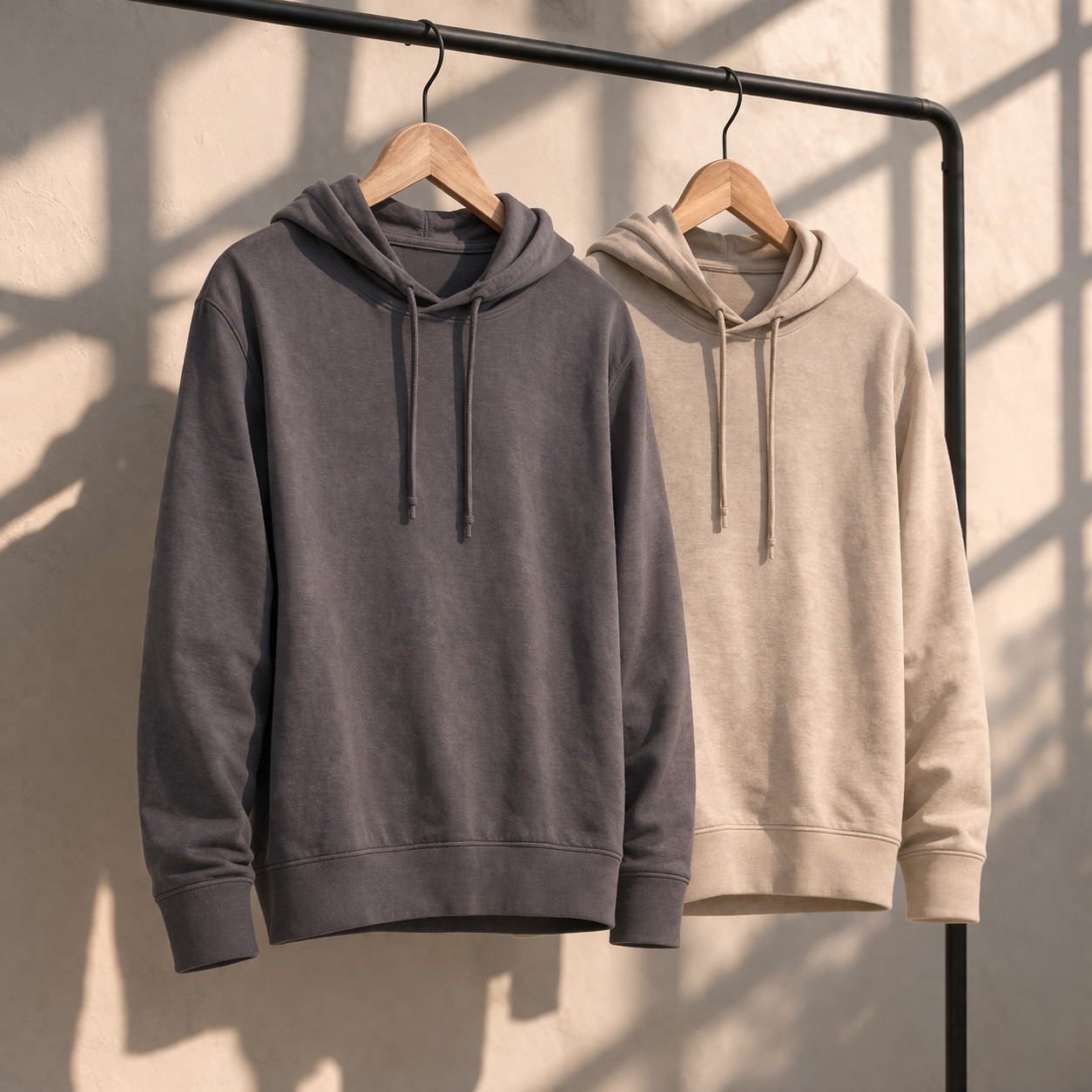 100% Combed Cotton Lightweight Charcoal Hoodie Garment Dyed Pullover All Seasons