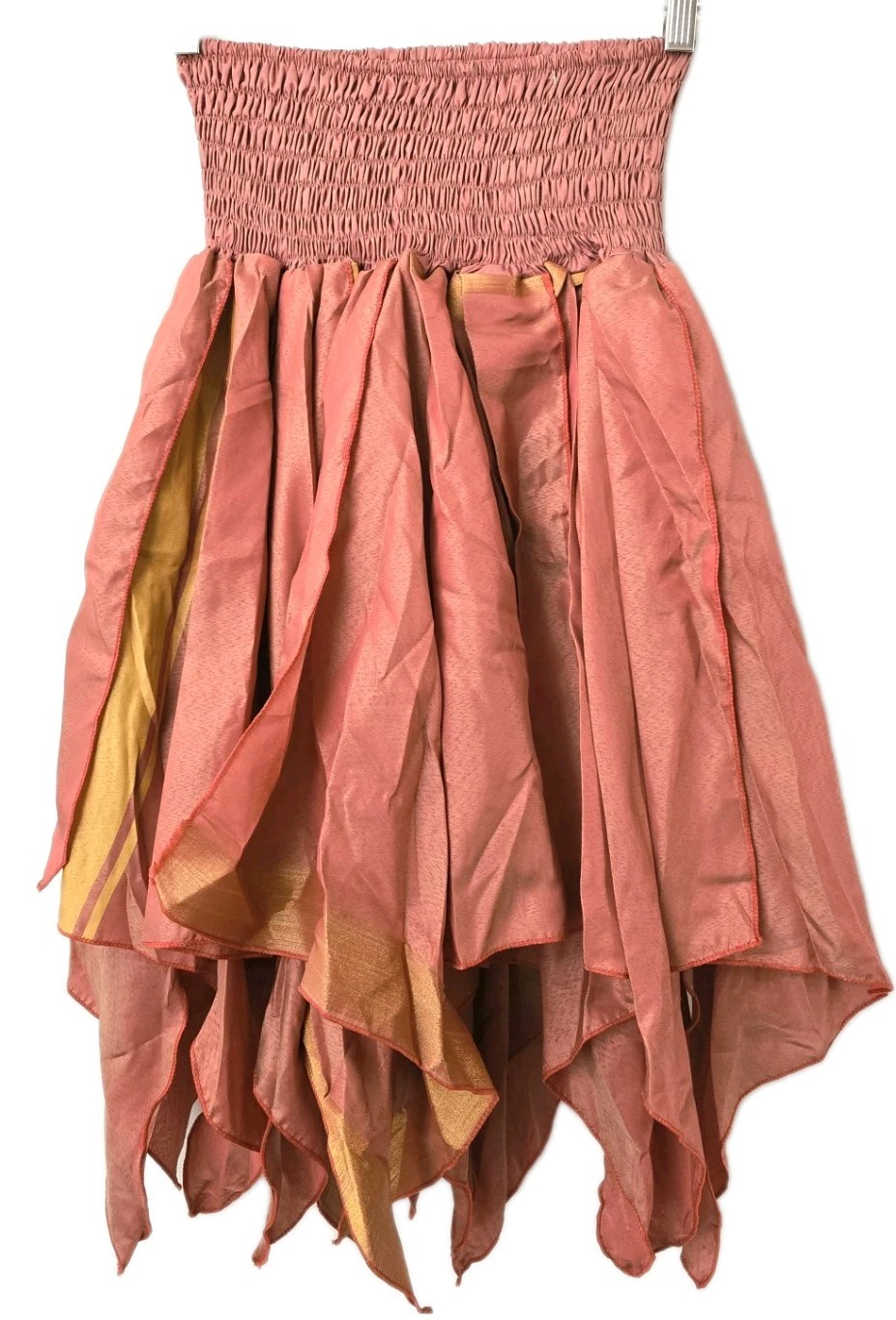 ~tav~ Silk Gypsy Fairy Pixie Peasant Asymmetrical Boho Handkerchief Skirt ~ #428