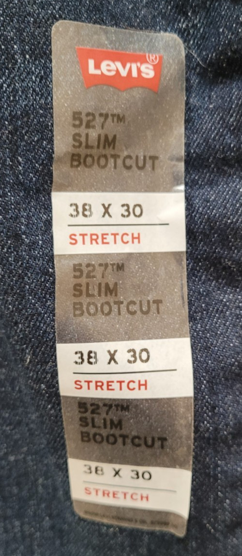 New Levi’s 527 Slim Bootcut 38 X 30 Men’s Stretchy Zipper Fly Blue Jeans