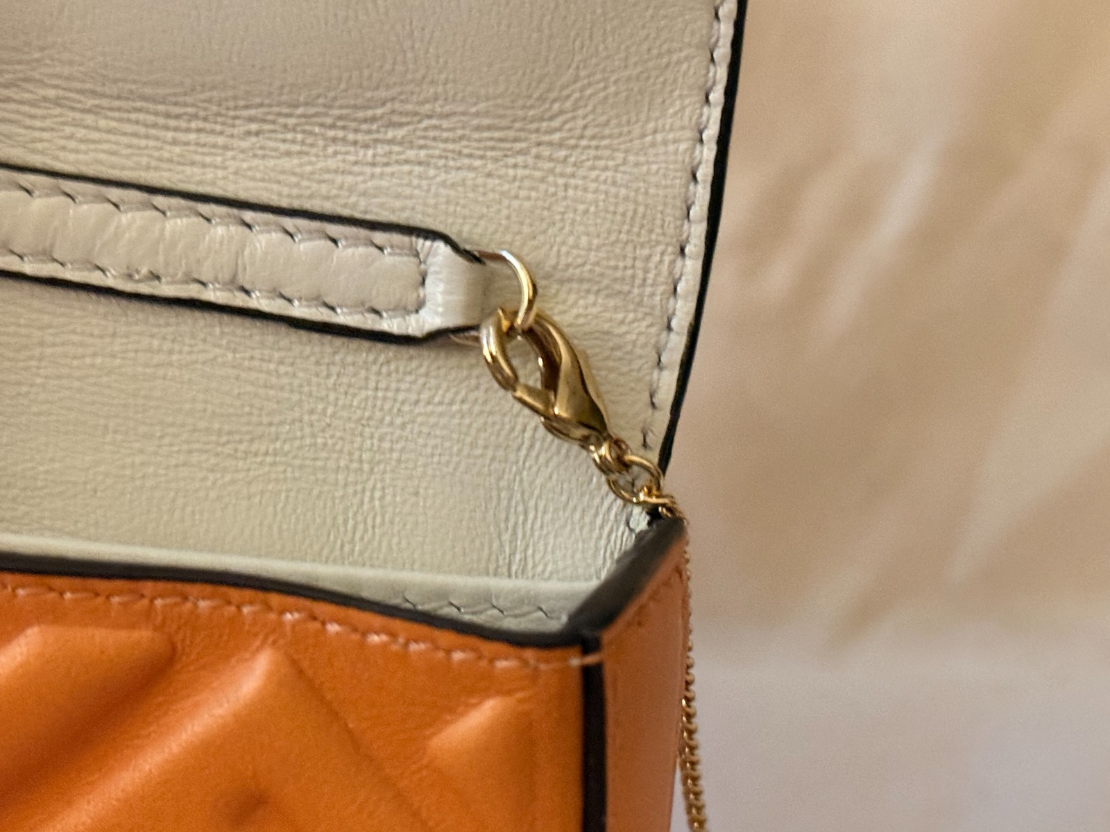 Fendi Multi-Color FF Embossed Nano Baguette Charm Bag With Chain