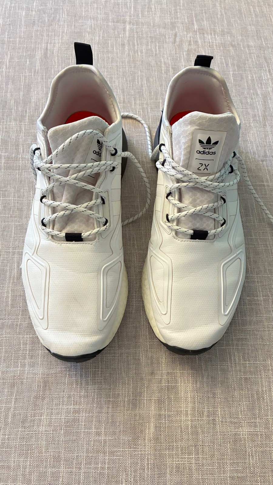 Size 12 – Men’s Adidas ZX 2K Boost White Black Used Hood