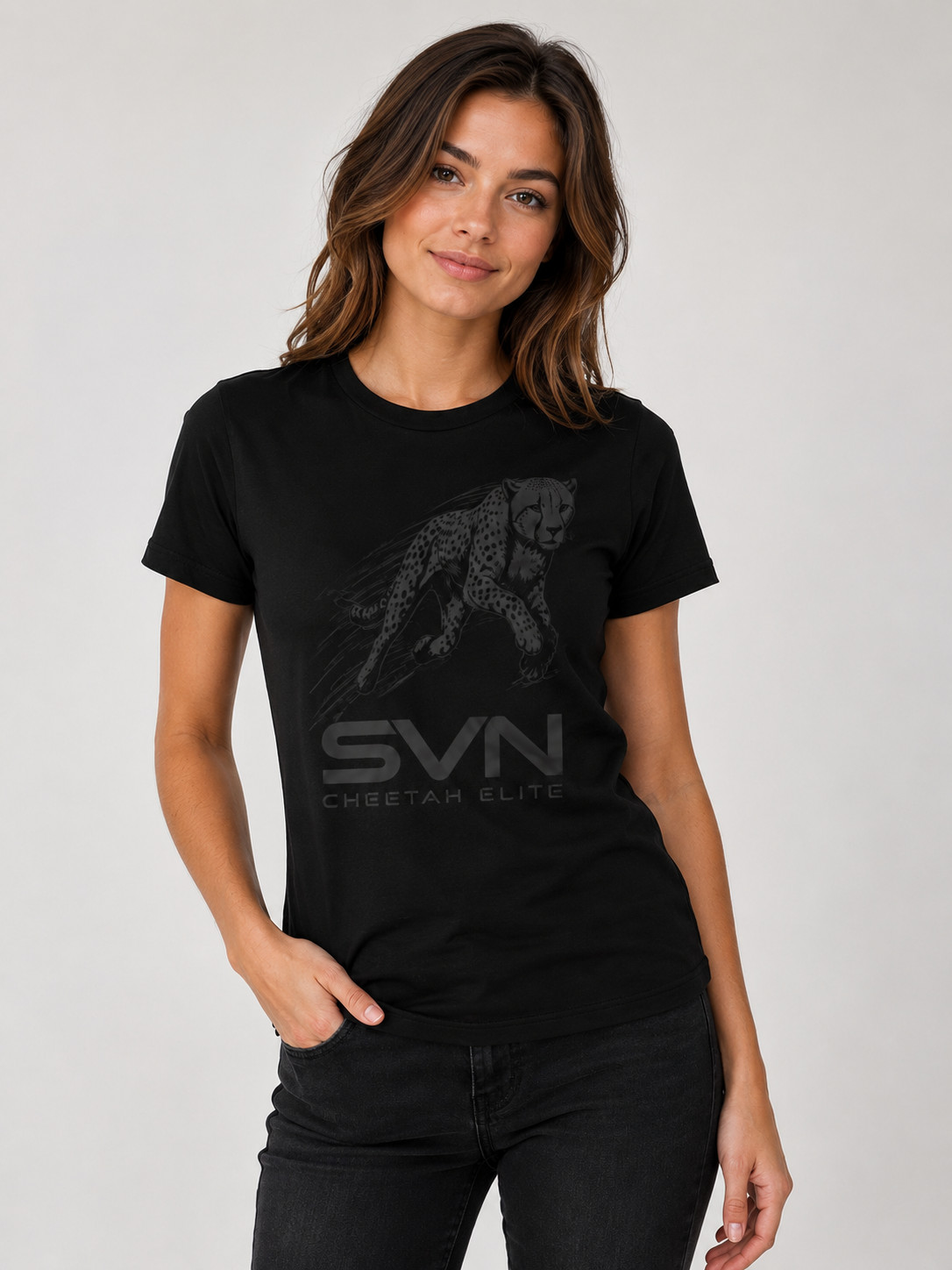 SVN Cheetah Elite Women’s Black T-Shirt