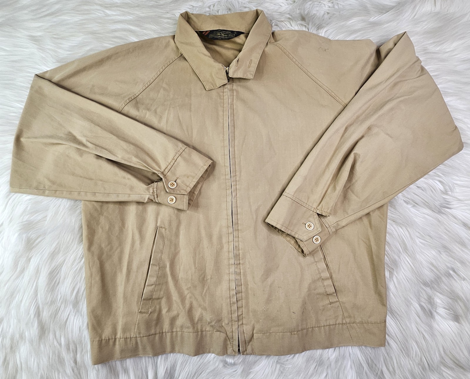 Vintage The Mens Store Sears Jacket Mens LT Tan Light Weight