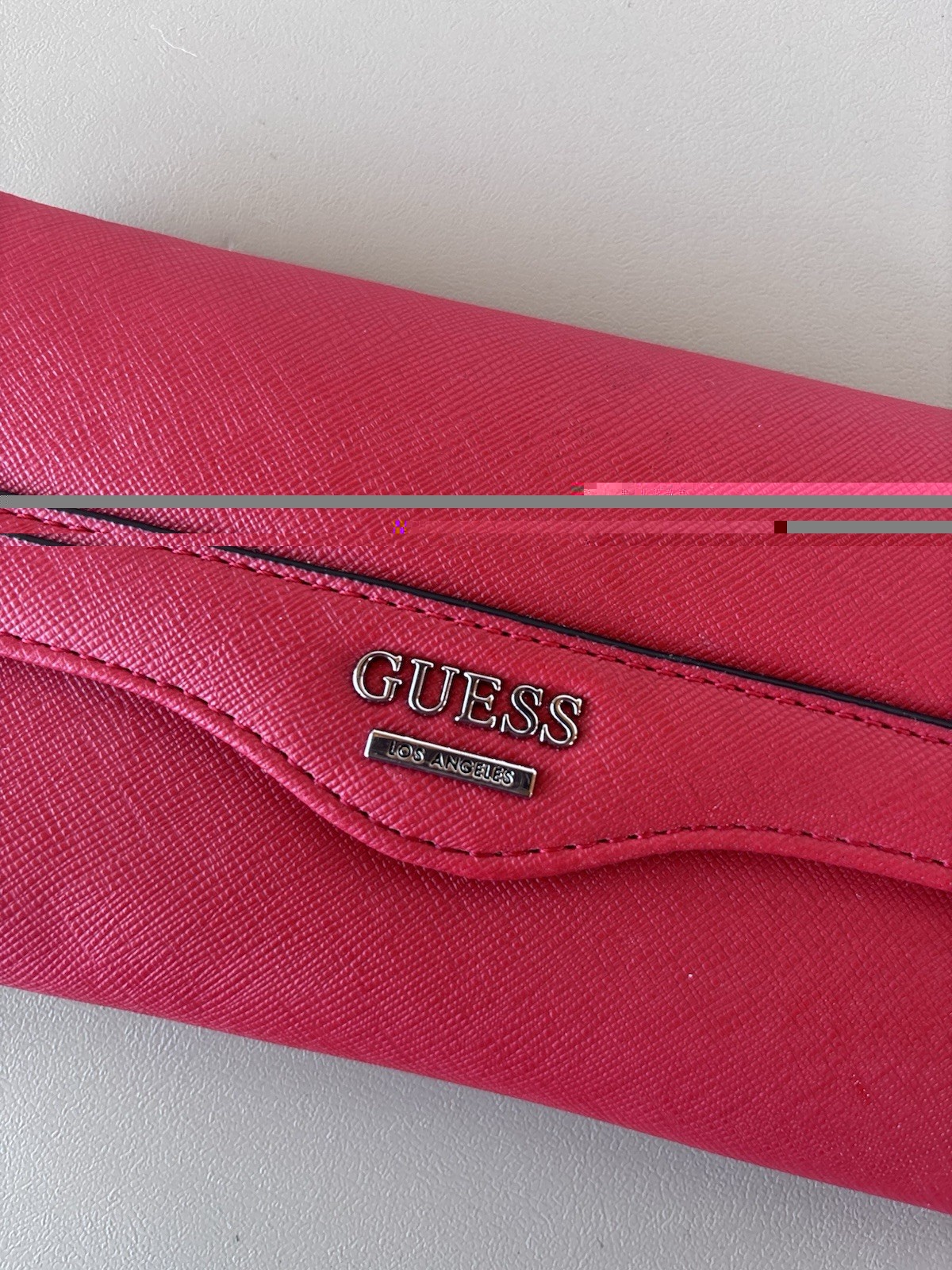 Guess Trifold Red Faux Leather Wallet Women’s 6.75″ x 3.75″