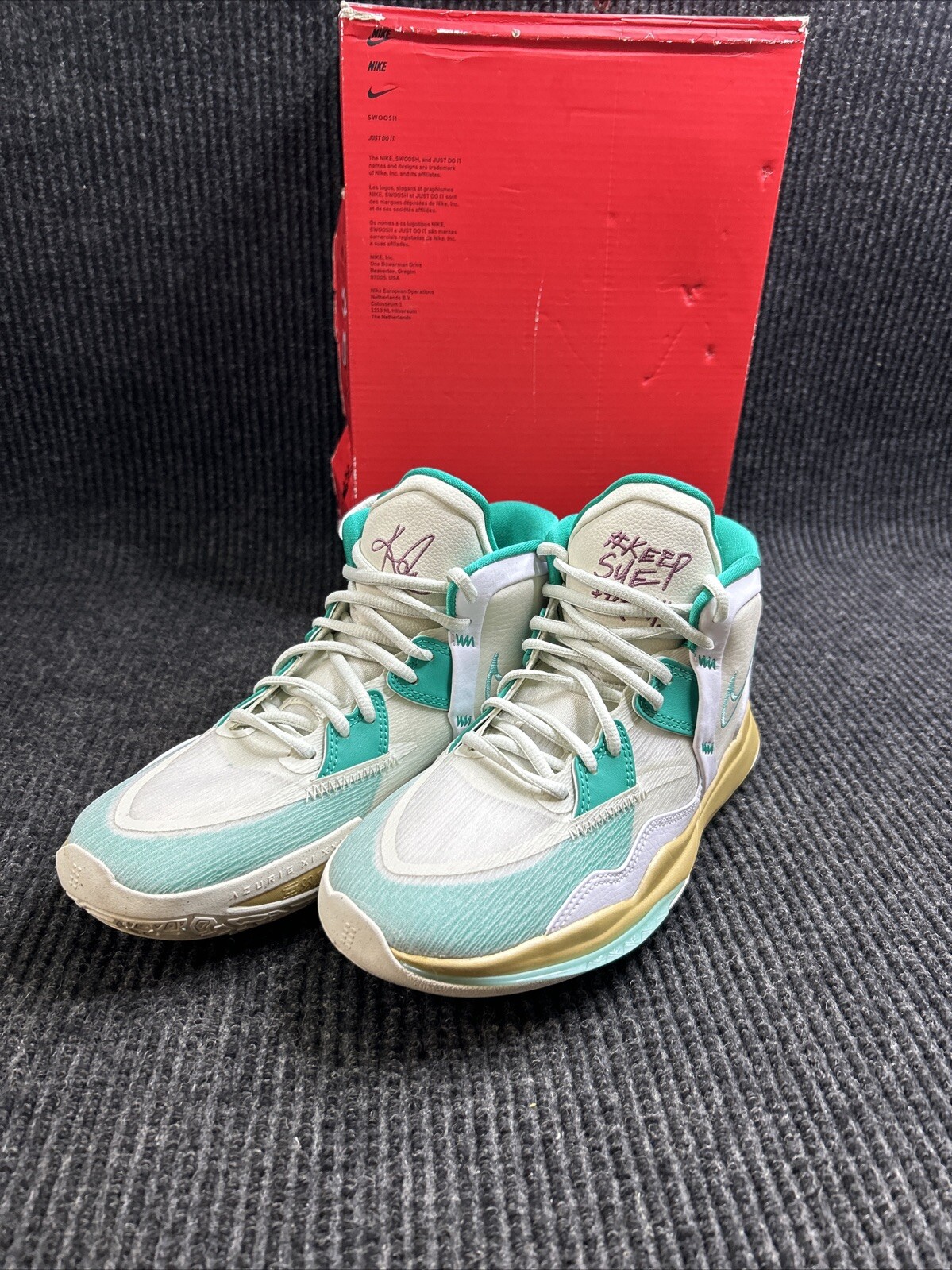 🔥Nike Kyrie Infinity x Sue Bird Mid Golden Tribute Sea Glass 7Y Turq DD0334-002