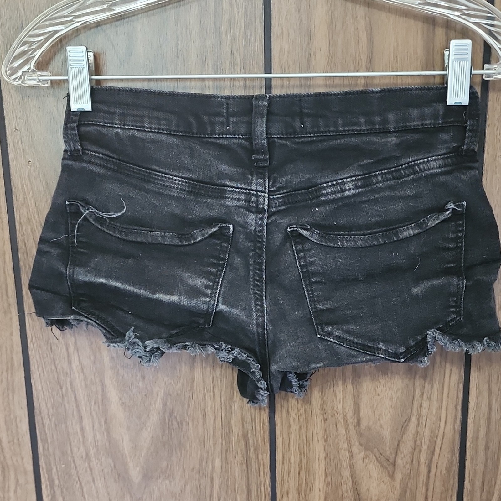 Mudd FLX Stretch Black Denim Cut Off Shorts Juniors Size 1 Low Rise 5-Pocket