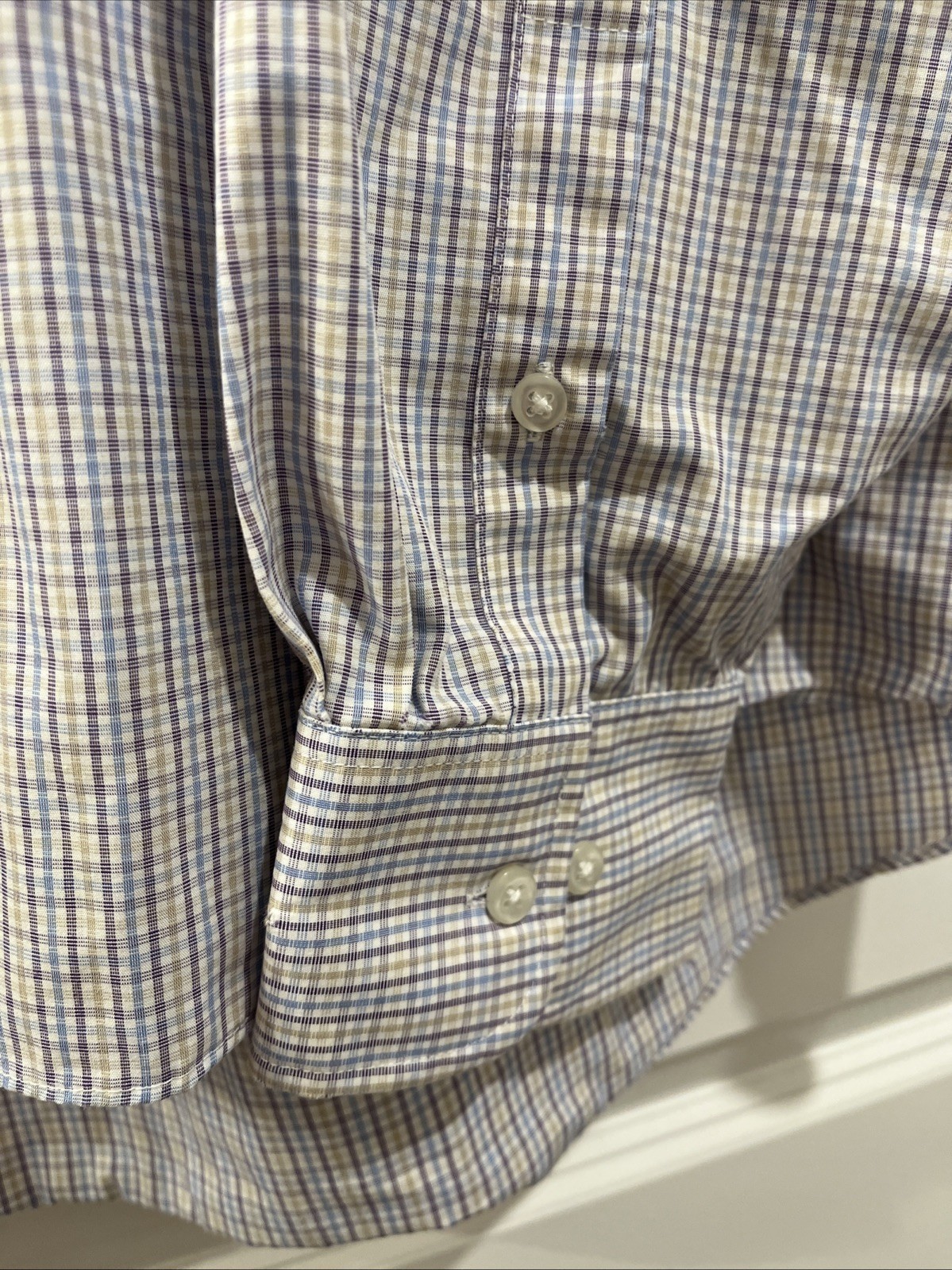 Eagle Shirtmakers Plaid Men’s Dress Shirt 17.5 36/37 100% Cotton Non-Iron