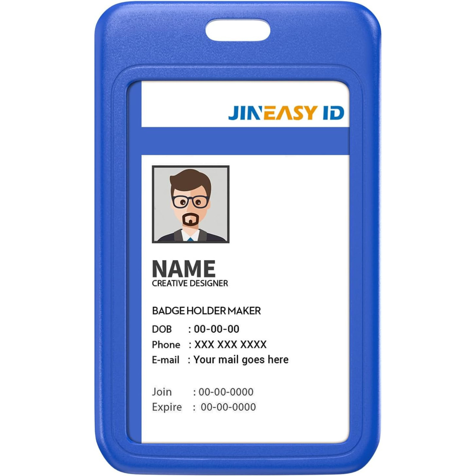 2pcs ID Badge Holder Vertical Card Holder Heavy Duty for Work Key Card Men Women