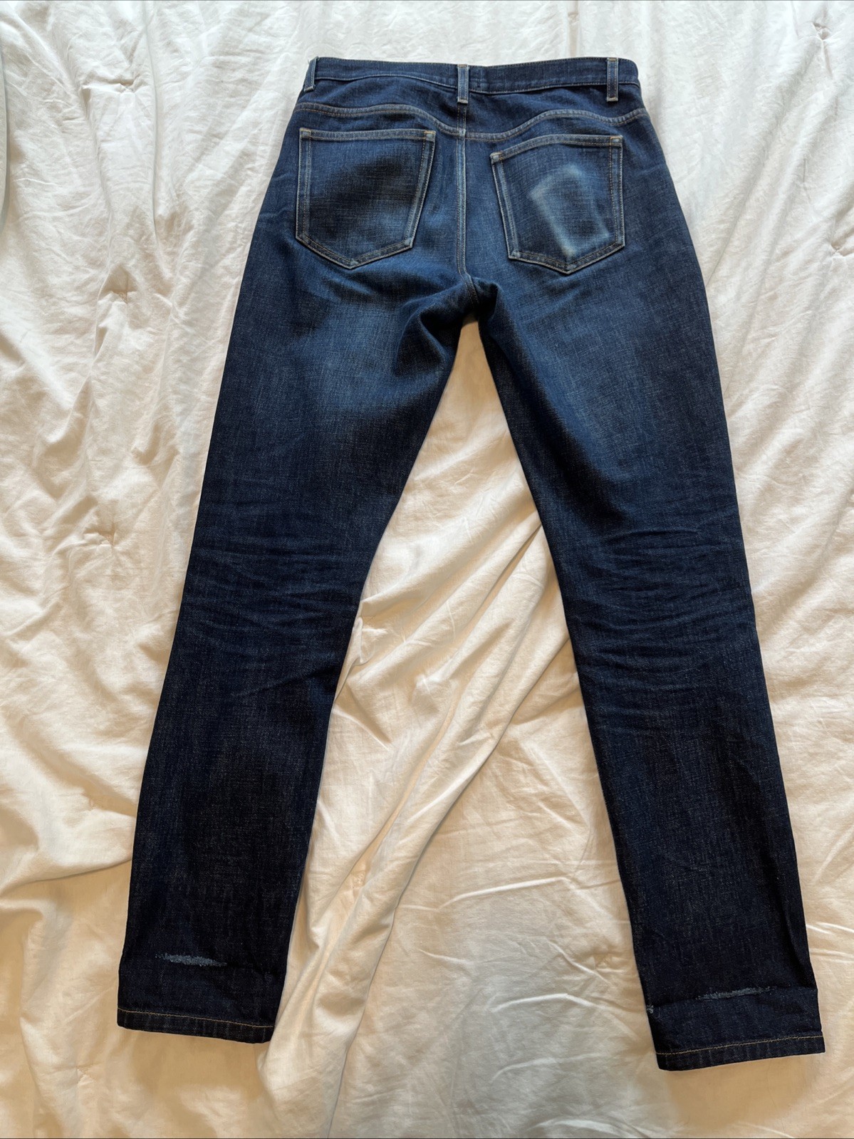 Asket Raw Denim Jeans – 31×34 (Fits 32×29 Cuffed) – Dark – 100% Organic Cotton