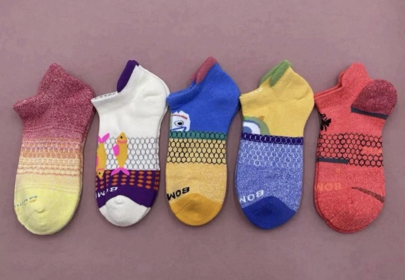 5 pairs/Set Bombas Women’s Solid Honeycomb Ankle socks – Size Medium 8-10.5 NEW