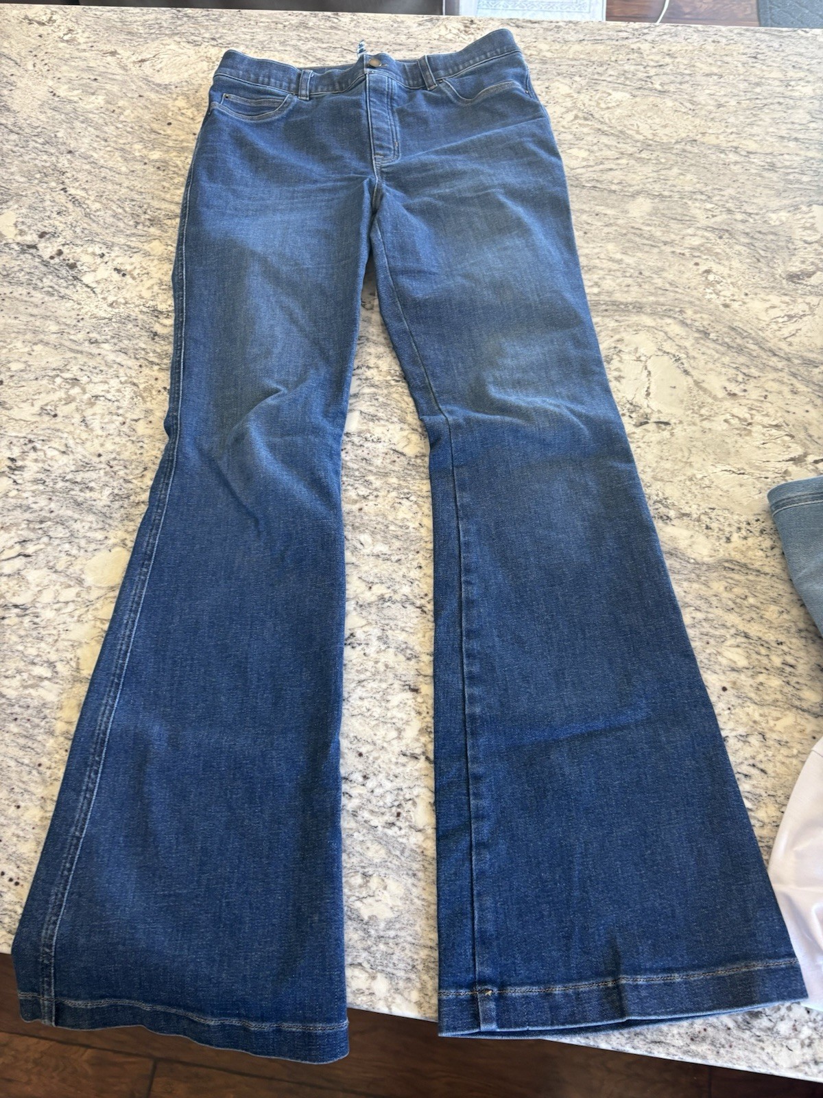 Spanx Pull On Flare Jeans Medium Wash Large Tall