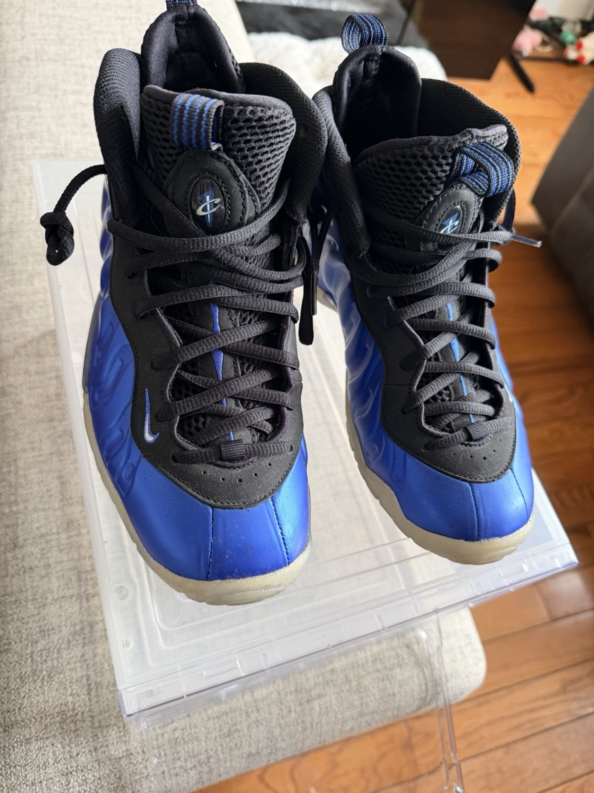 Nike Air Foamposite One Royal Blue/Black Mid Top Lace Up Basketball Sneaker