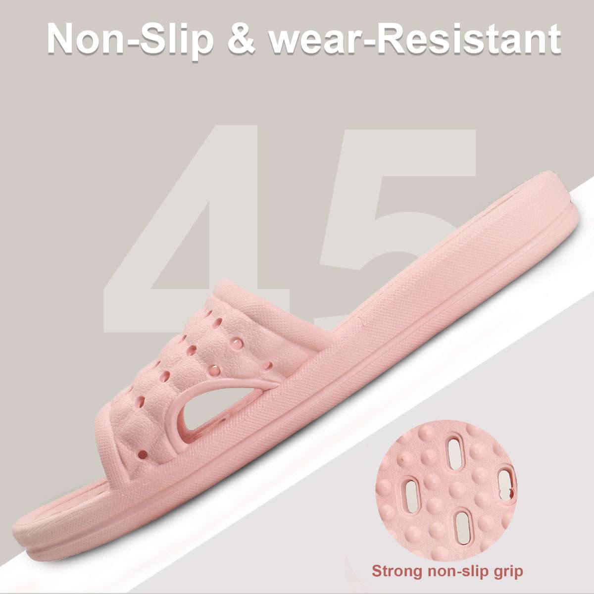 Shower Shoes Quick Dry Non-Slip Bathroom Slippers for Men Women Dorm Home Slides