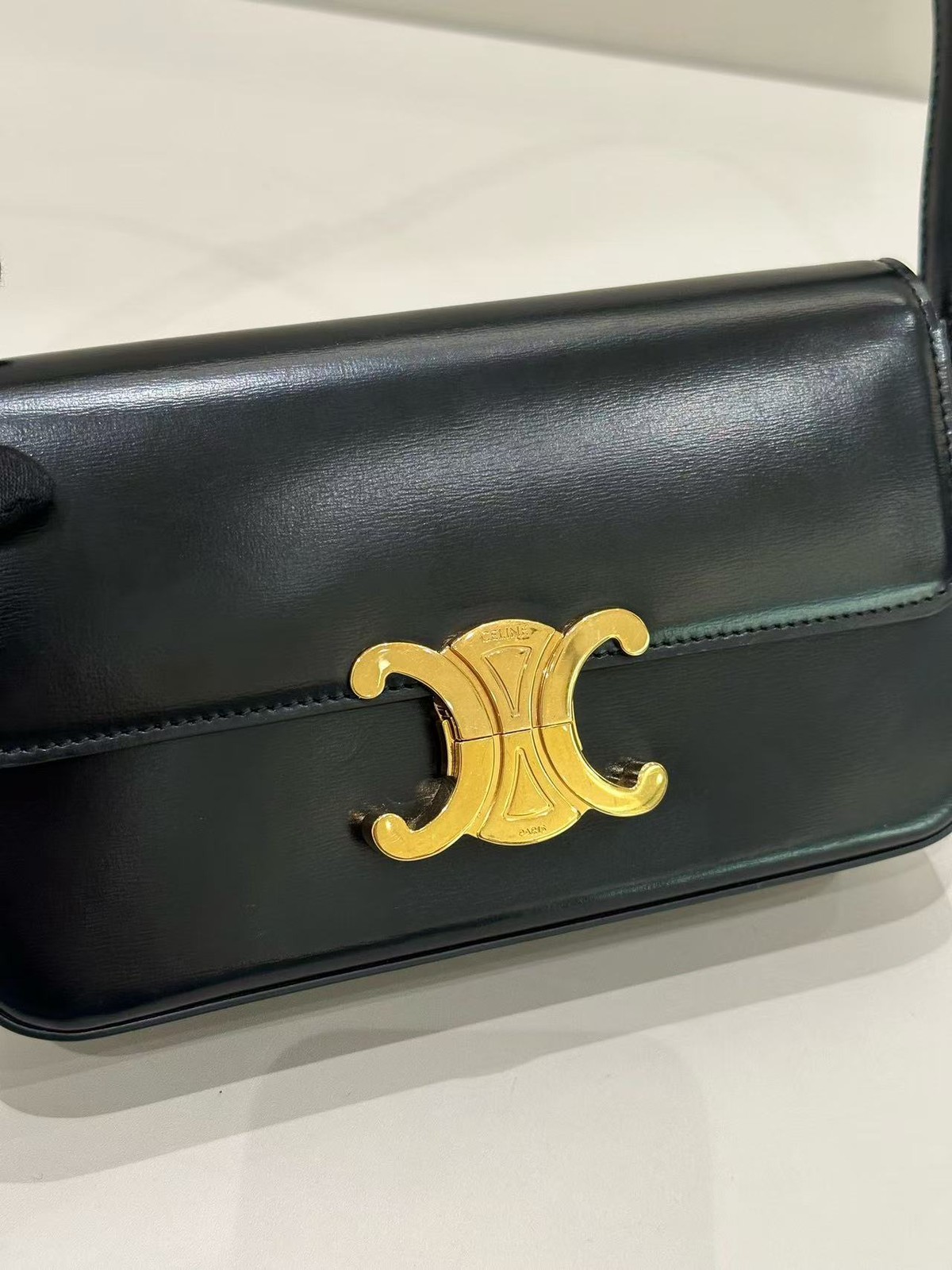 Celine Triomphe Shoulder Bag Black Crossbody bag almost brand new