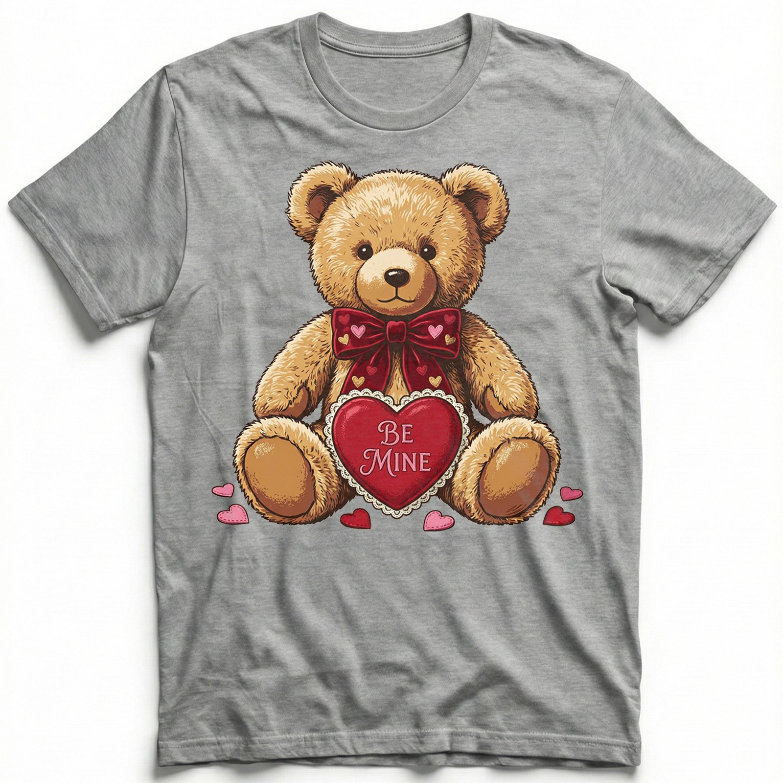 Teddy Bear T-Shirt Be Mine Heart Cute Animal Love Valentine Day Gift Tee