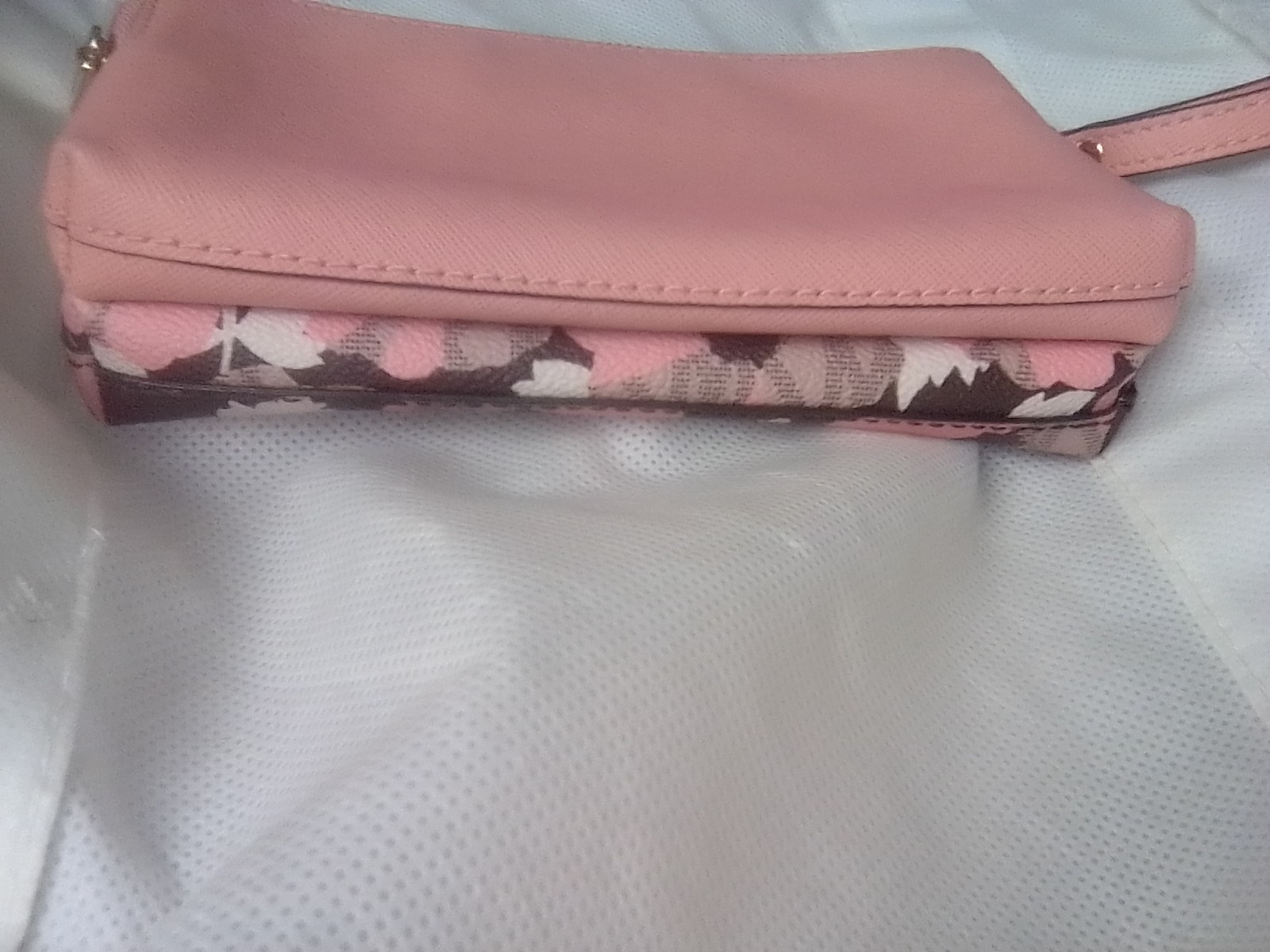 Michael Kors jet Set Leather DoubleTop Zip Coated Canvas Floral Wristlet Wallet