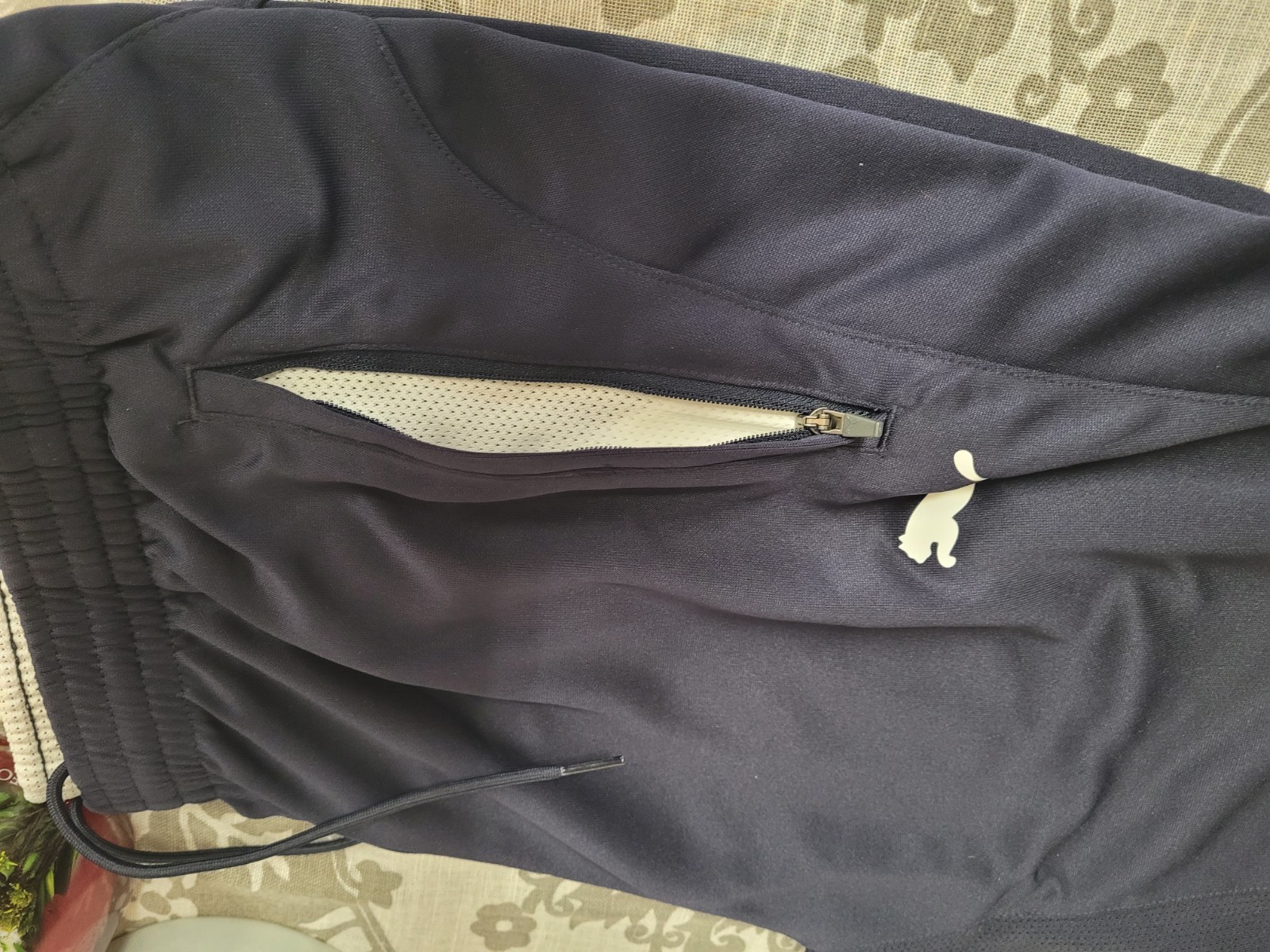 Puma Mens Training Pants Navy White XL