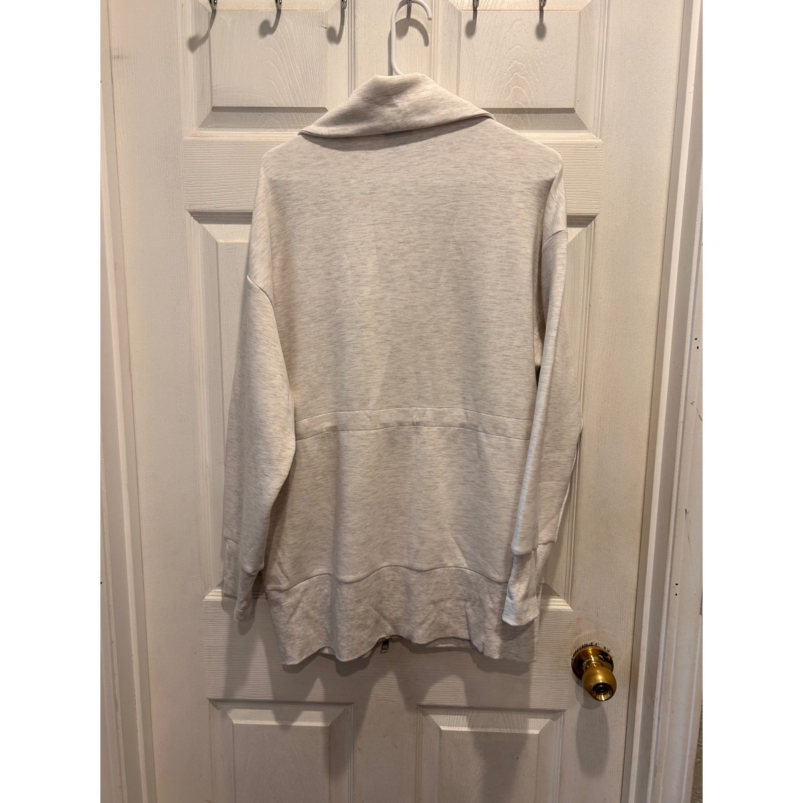 Varley Ridgefield Longline Jacket DoubleSoft Oatmeal Marl Full Zip Wmns Small