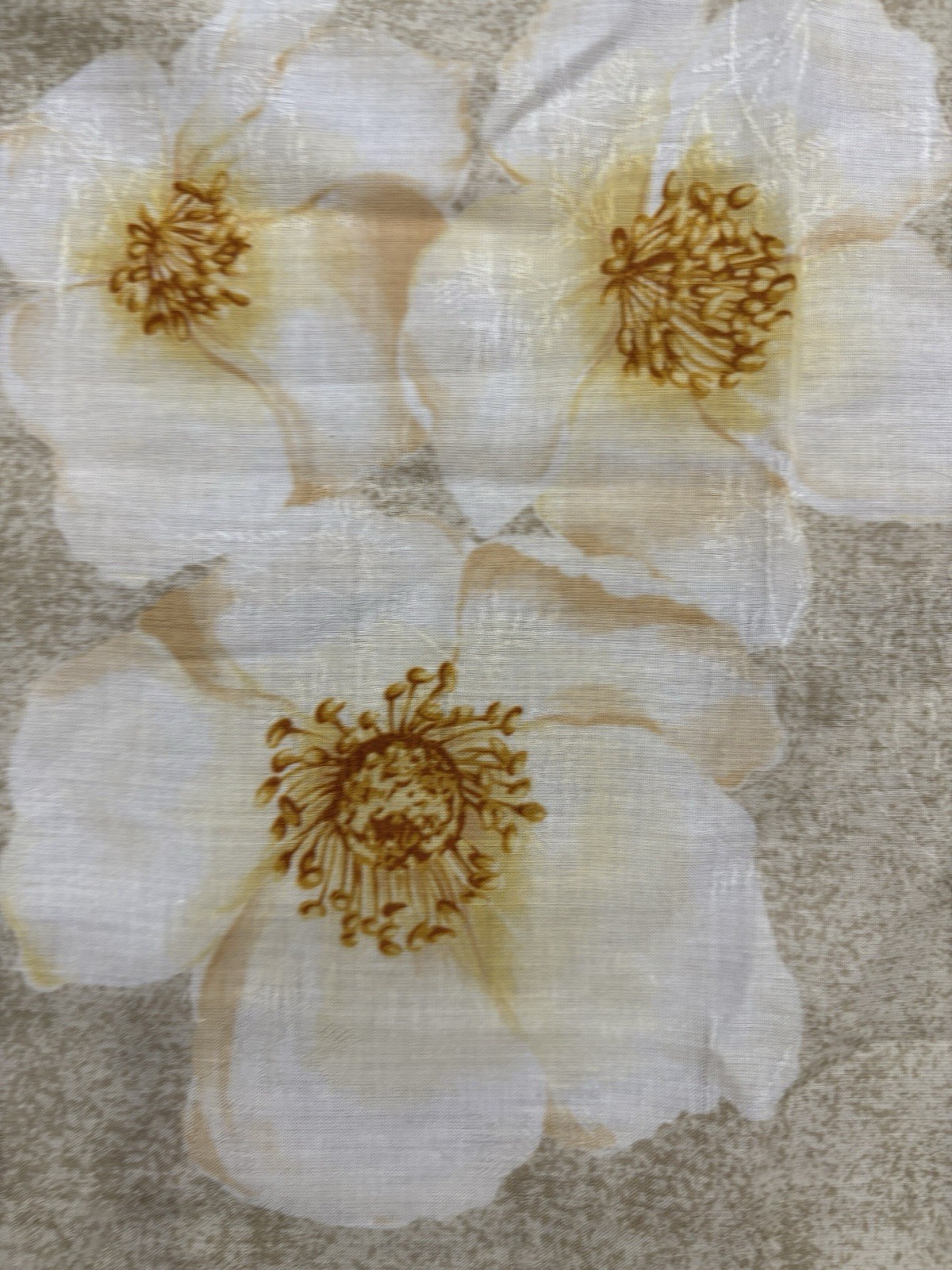 Burberry Floral Handkerchief Beige/White Flowers Plaid Border Black/Red 1pc