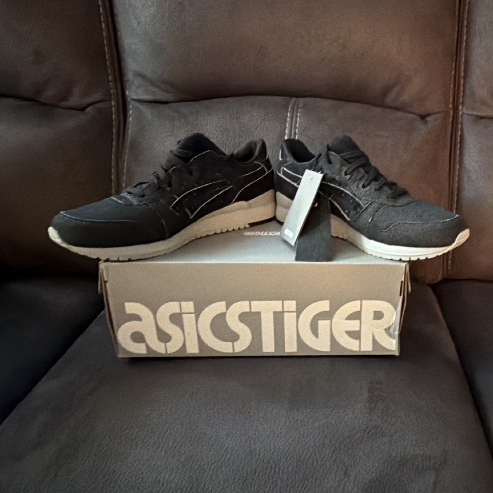 ASICS GEL-LYTE III H7ZNQ-9590 Black/Gray/White Leather Low Top Sneakers
