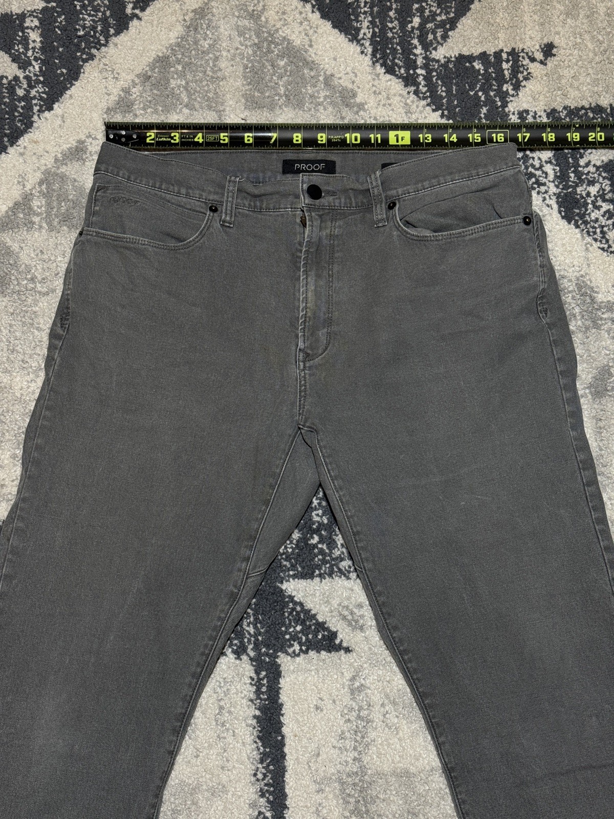Proof Rover Pants Men 33 X 30 Slim Fit Gray Canvas Five Pocket Straight Jeans