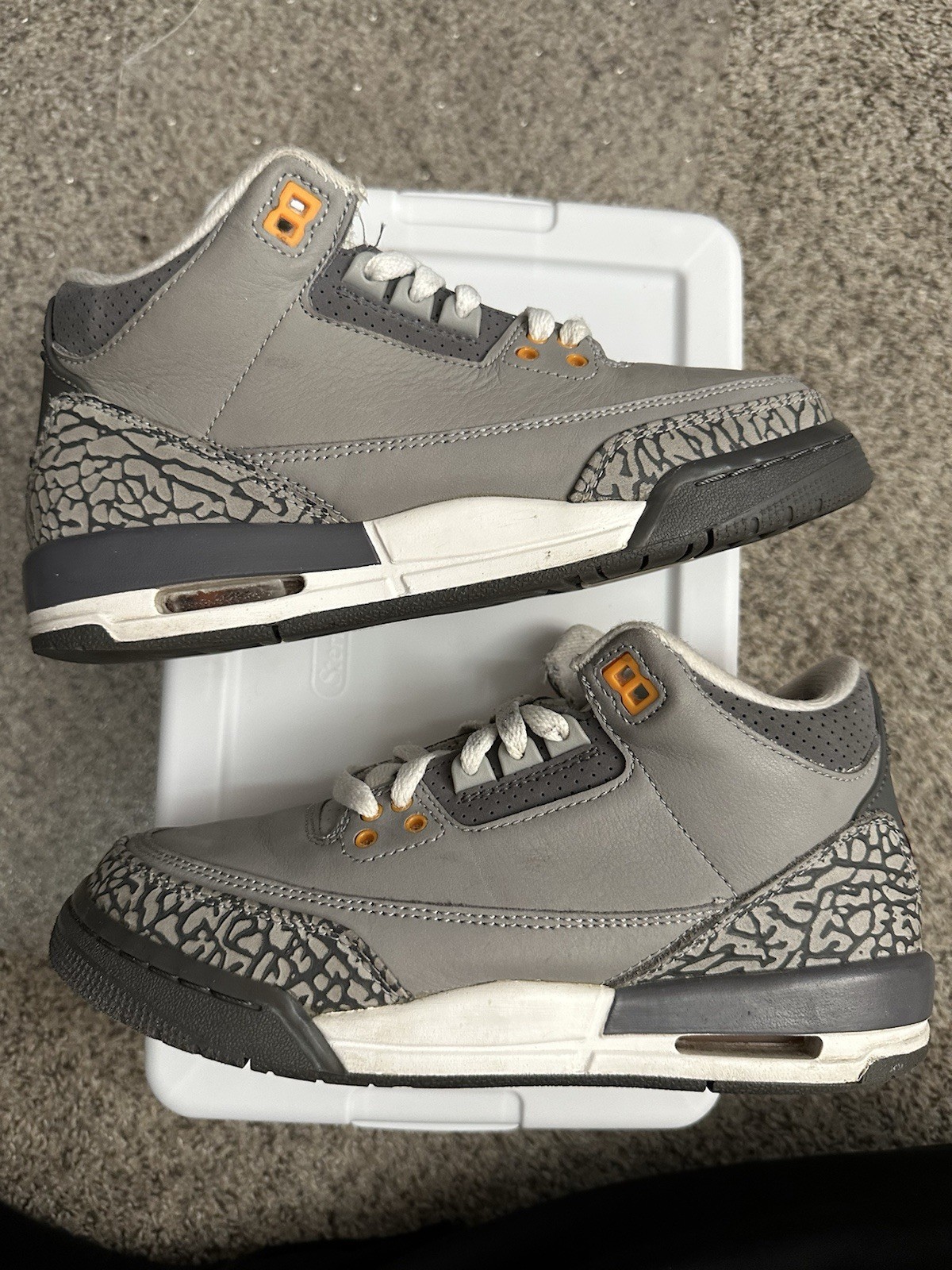 Air Jordan 3 Retro Cool Grey White Neutral Red Stealth – Size 5.5