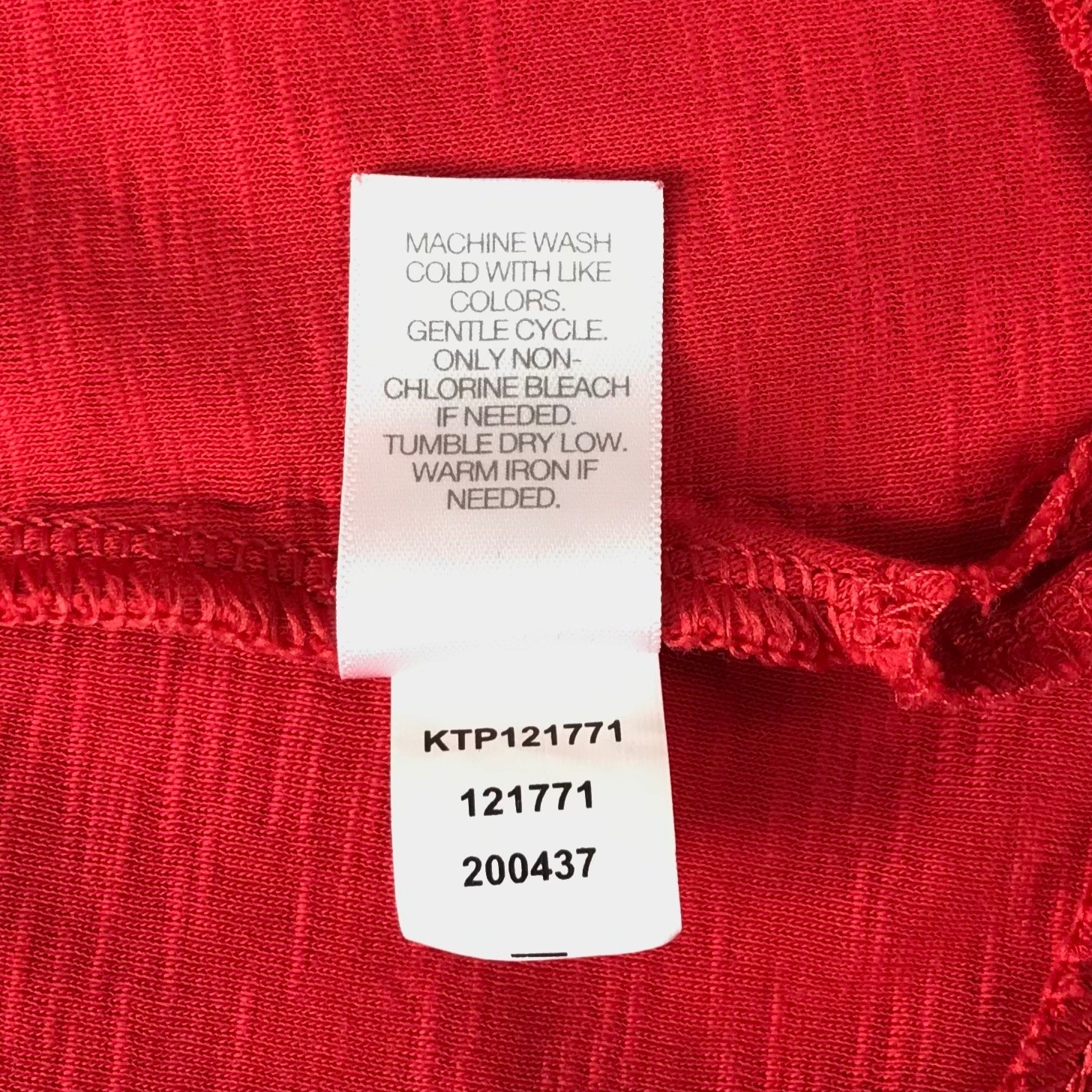J Jill Red Pima Cotton Dipped Hem Tunic Top Size M Minimalist Capsule Slub Knit
