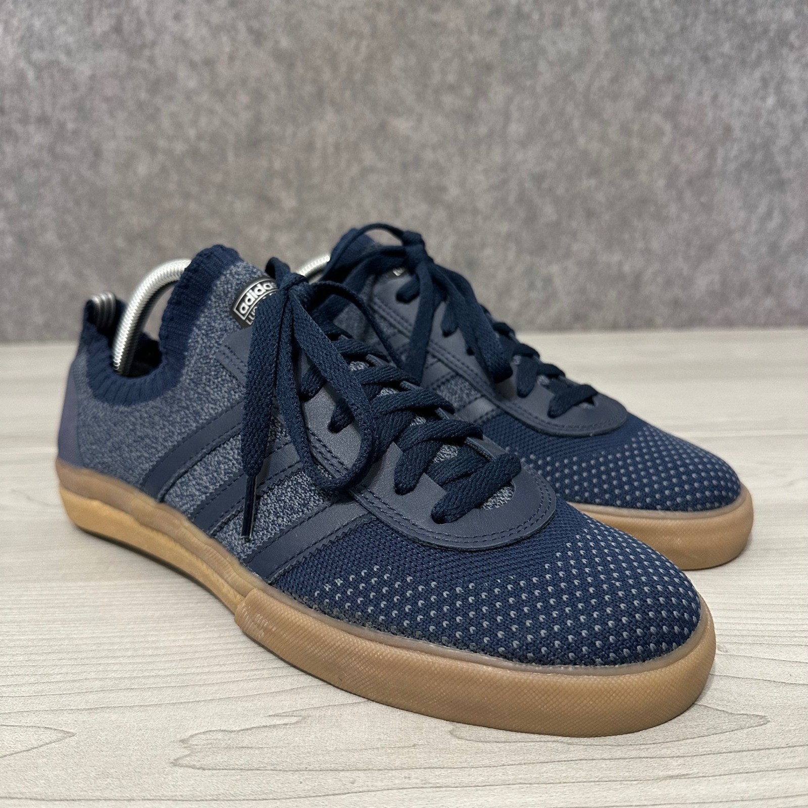 Adidas Lucas Premiere PK Mens Size 9 Navy Blue Primeknit Gum Sole Skate