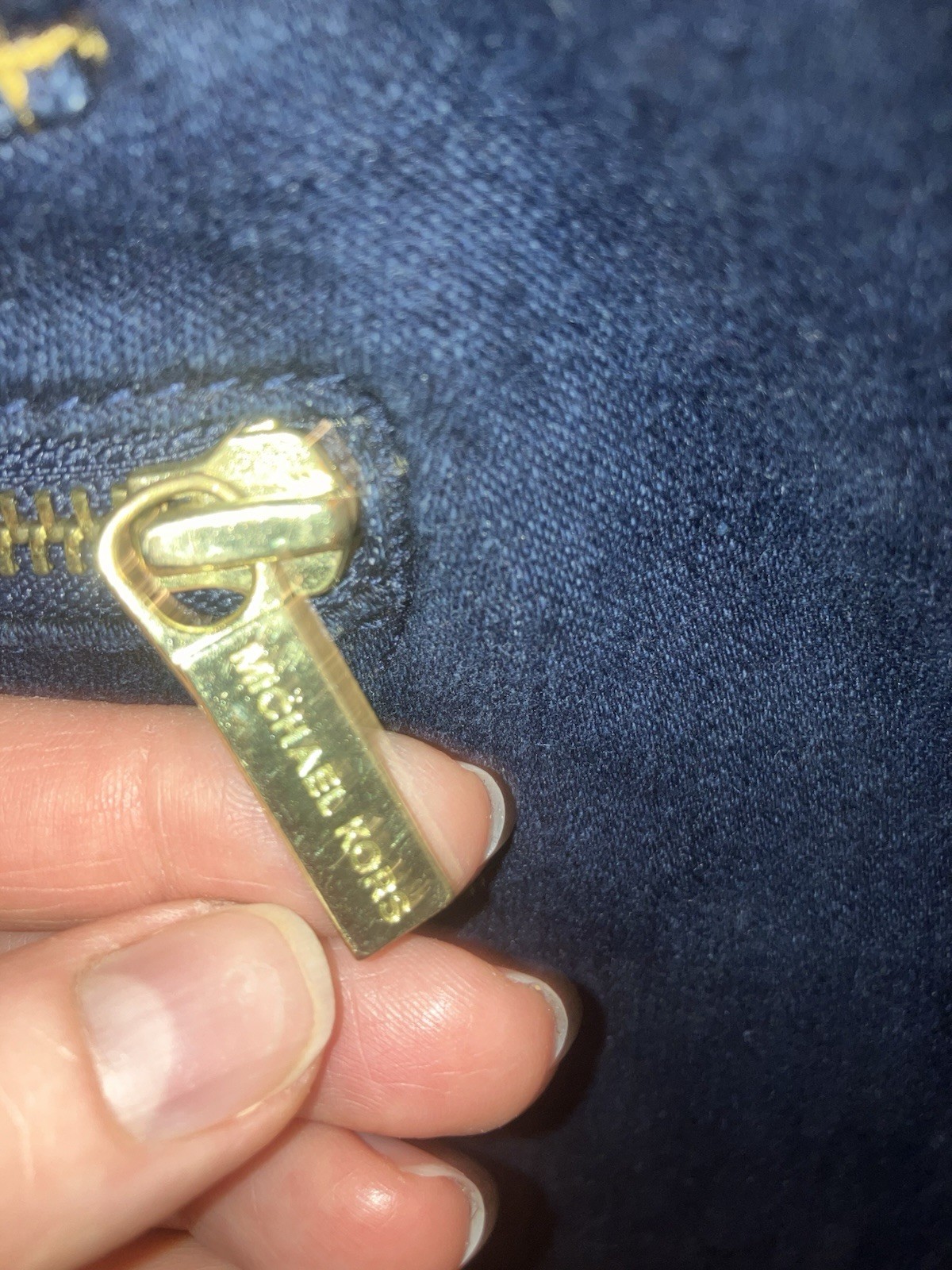 Michael Kors 8 Skinny Navy Jeans With Real Front Gold Zipper/Back Pockets