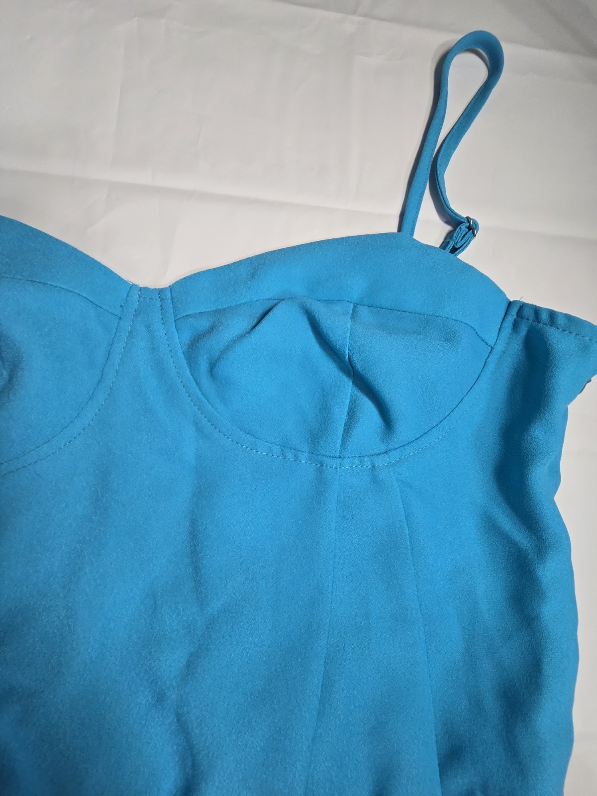 Forever 21 Women’s Bright Turquoise Bustier Cami Bodysuit Size Large NWT