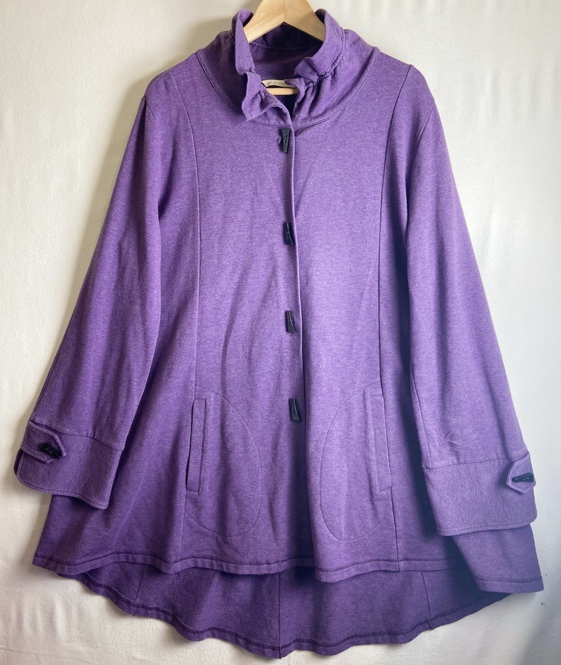 Soft Surroundings Swing Jacket Size XL La Parisienne Toggle Button Coat Purple