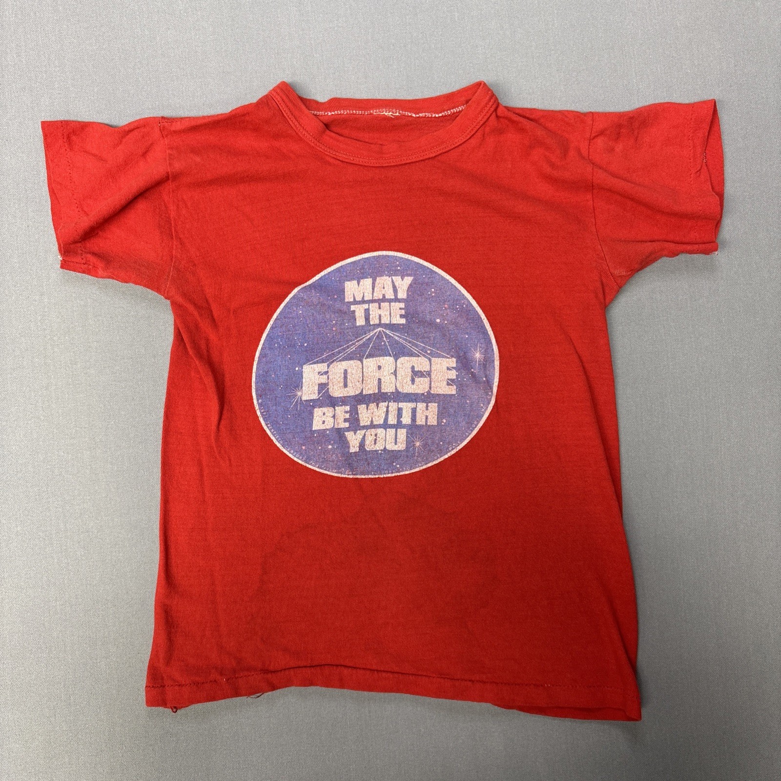 Vintage 1977 Star Wars T Shirt Sz Youth M? Red C07