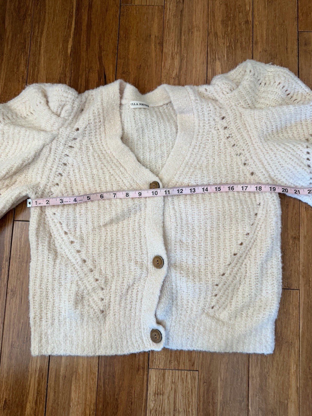 Ulla Johnson Cream Alpalca Blend Emmy Cardigan Sweater XL