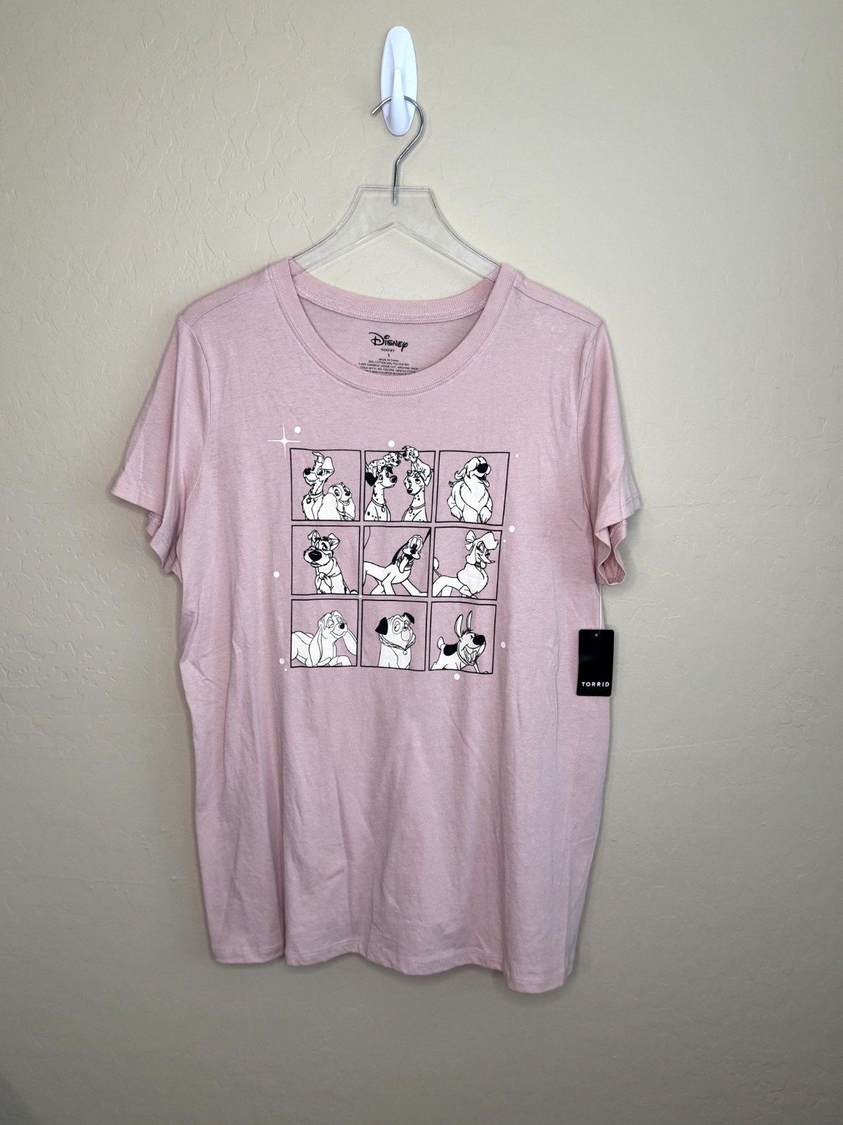 Torrid Pink Crew Neck Disney 101 Dalmations T-Shirt Top NWT 1 1X 14/16