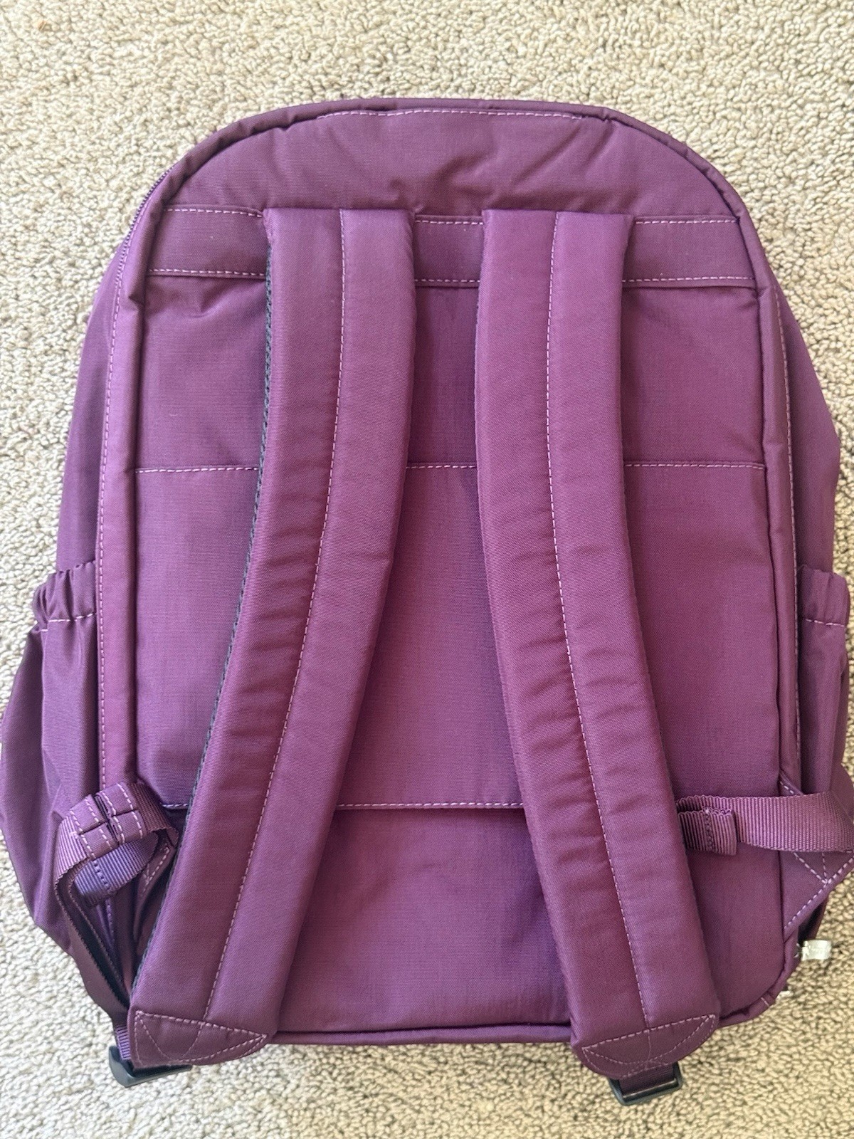 NEW Baggallini Everyday Laptop Backpack 16×14 Water-Repellent Mulberry Color